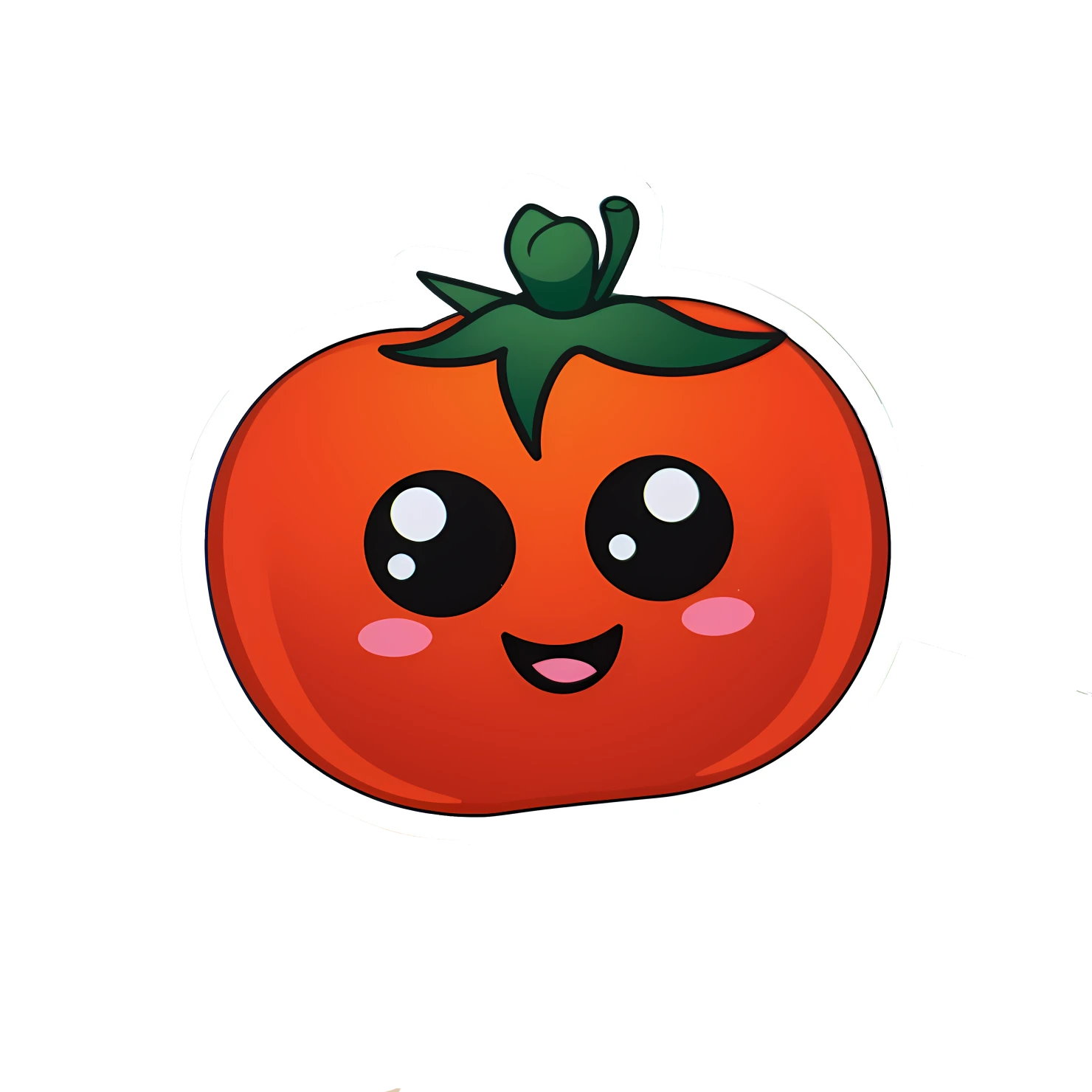 Kawaii tomato sticker isolated on transparent background #28553