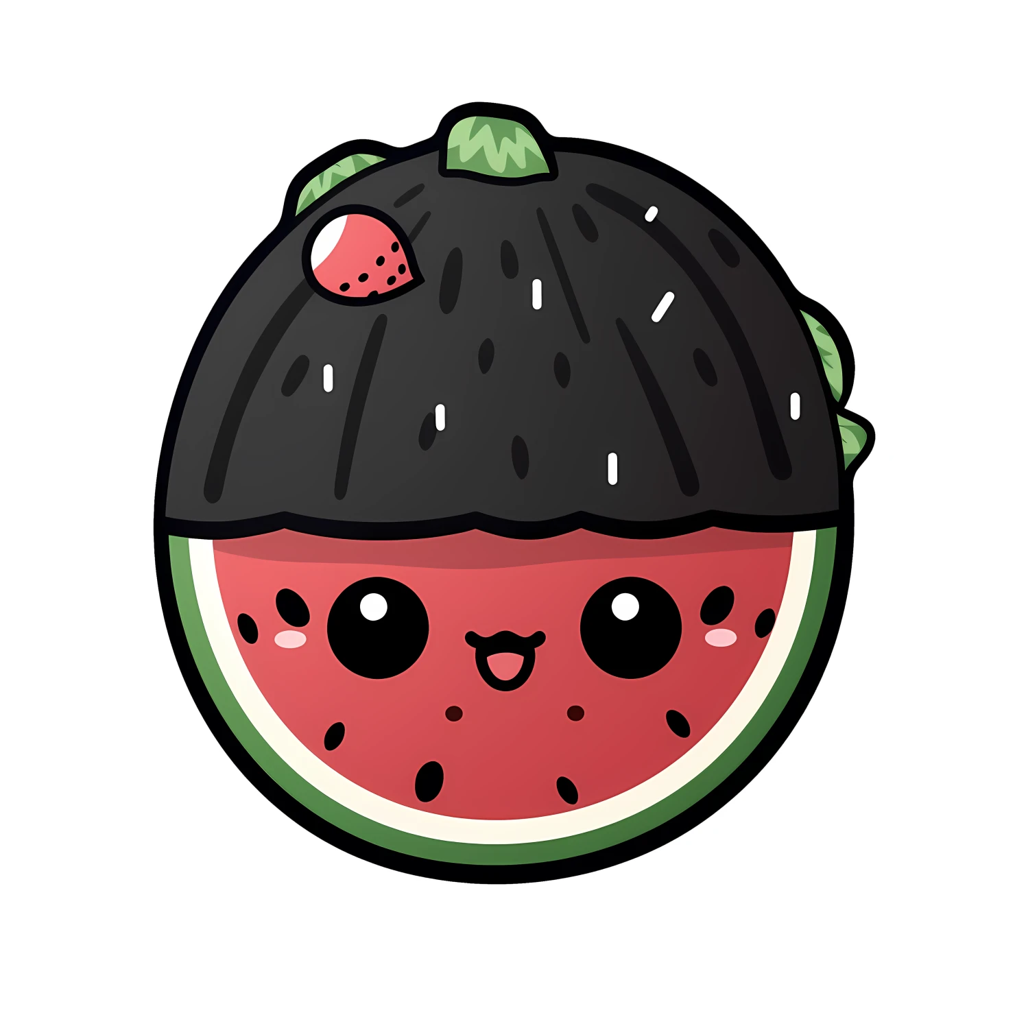 Kawaii watermelon sticker isolated on transparent background #28559