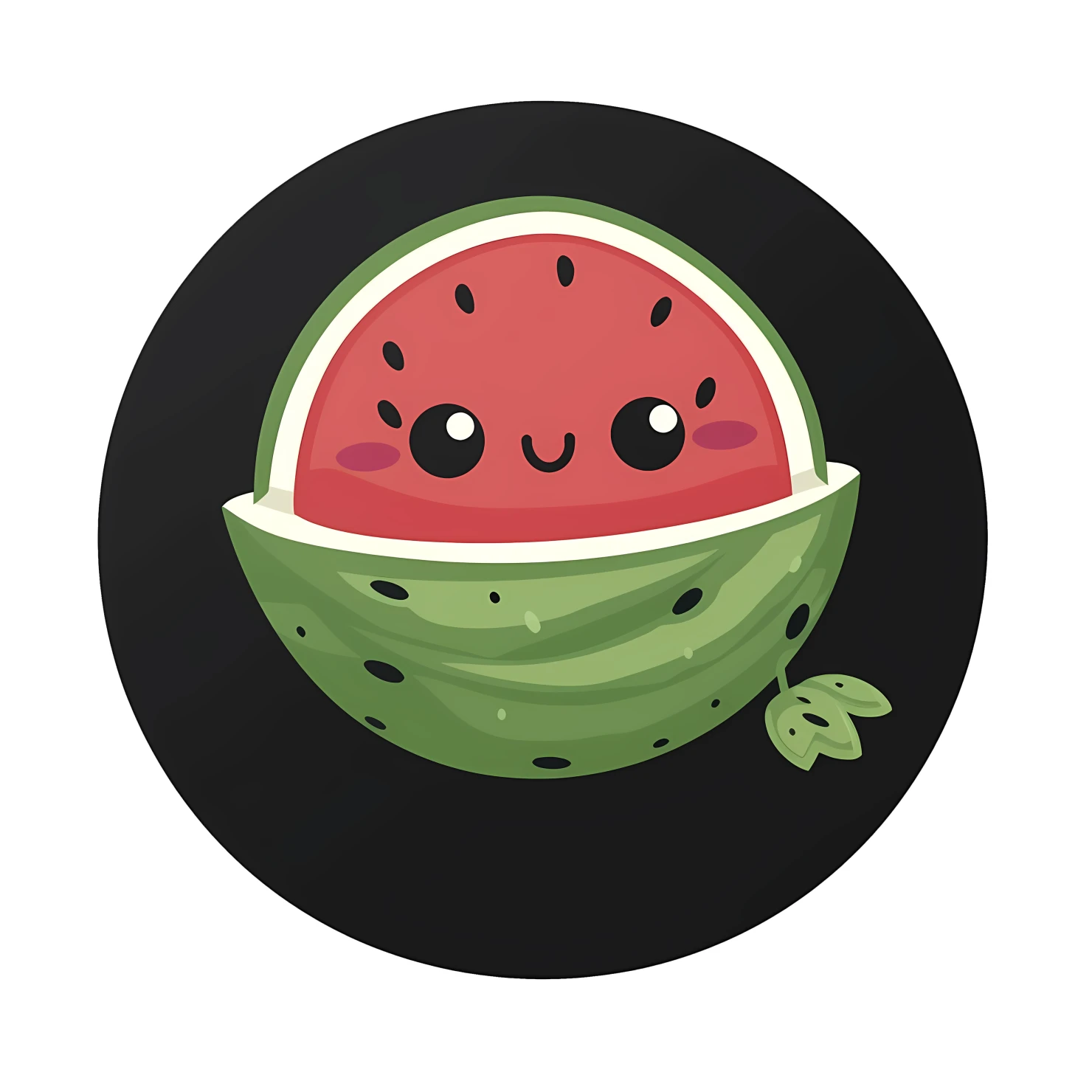 Kawaii watermelon sticker isolated on transparent background #28560