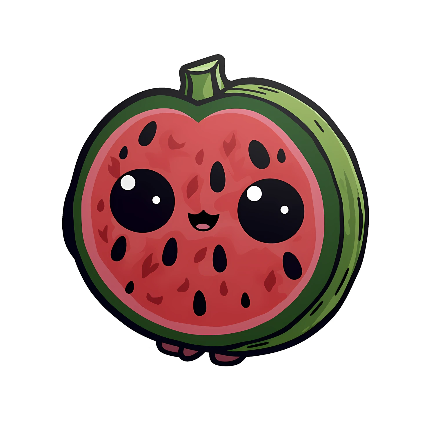 Kawaii watermelon sticker isolated on transparent background #28561