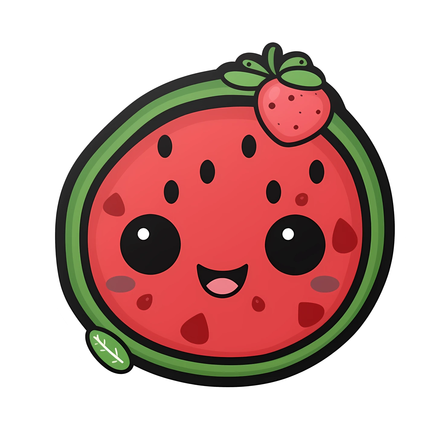 Kawaii watermelon sticker isolated on transparent background #28566