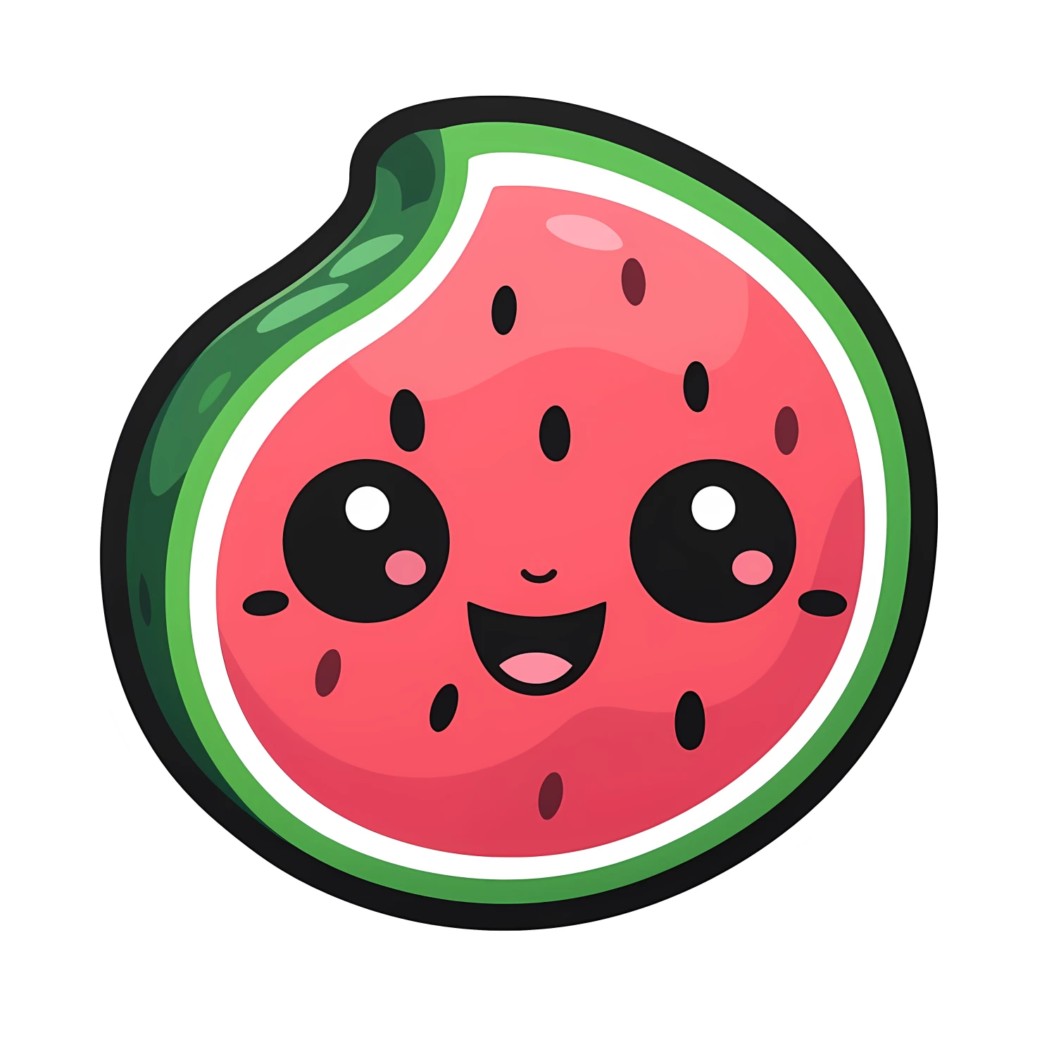 Kawaii watermelon sticker isolated on transparent background #28569