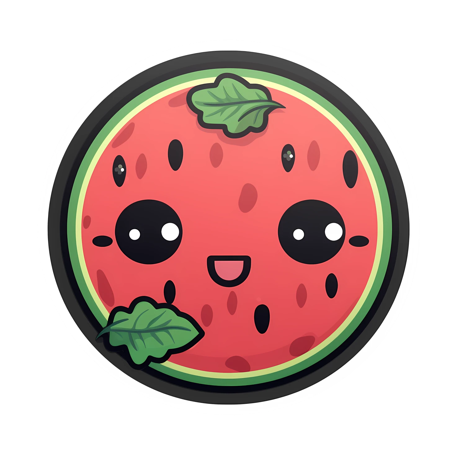 Kawaii watermelon sticker isolated on transparent background #28575