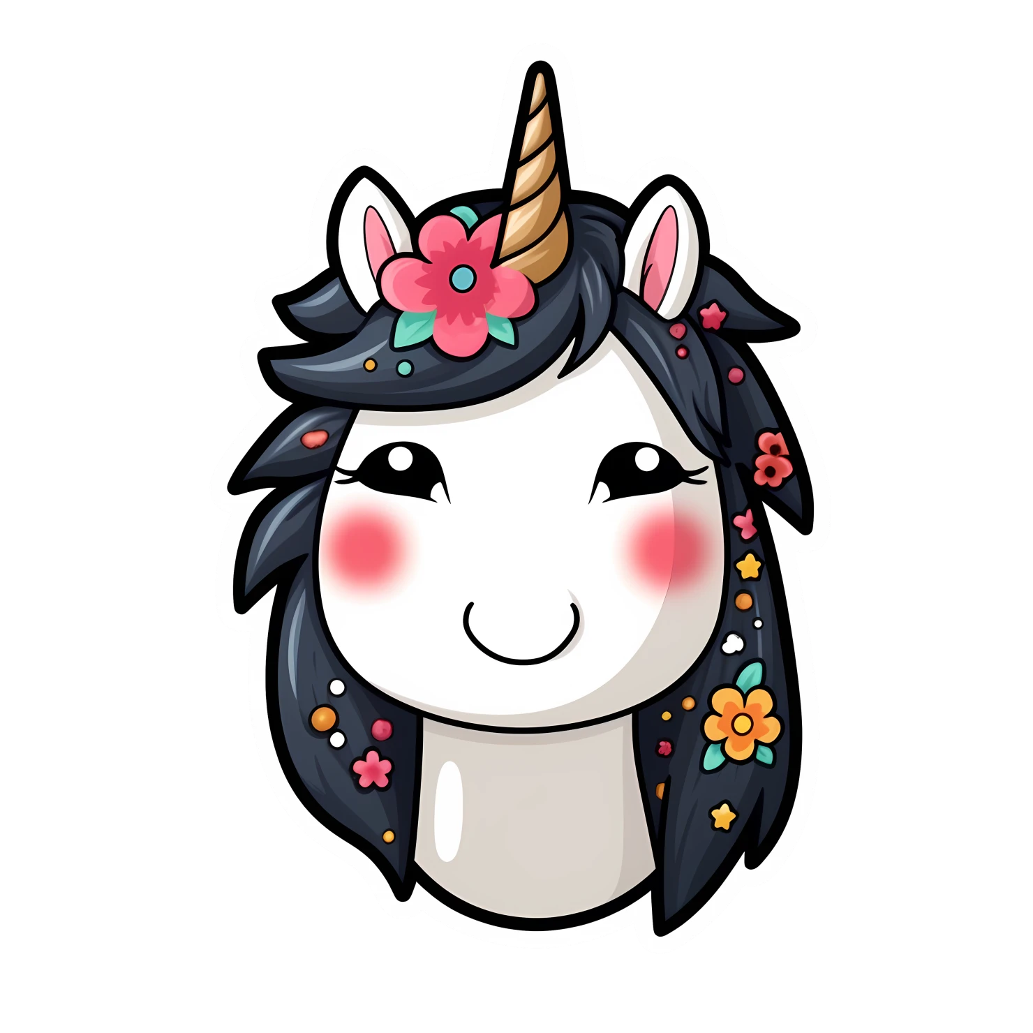 Kawaii unicorn sticker isolated on transparent background #28577