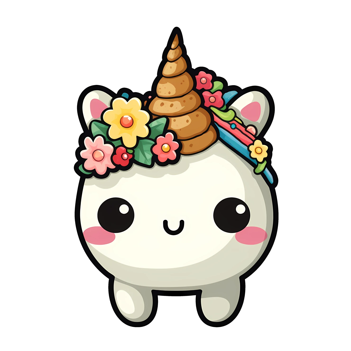 Kawaii unicorn sticker isolated on transparent background #28579