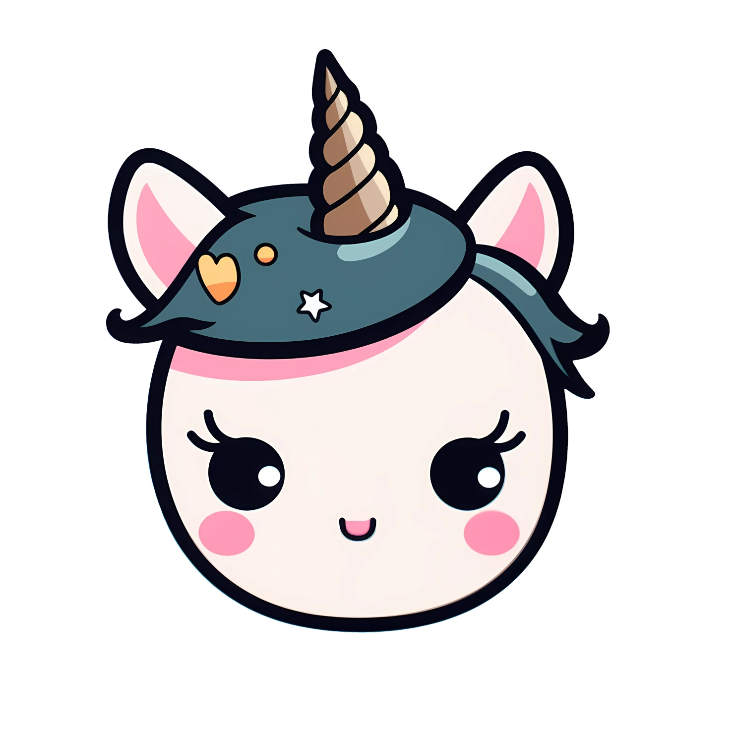 Kawaii unicorn sticker isolated on transparent background #28580