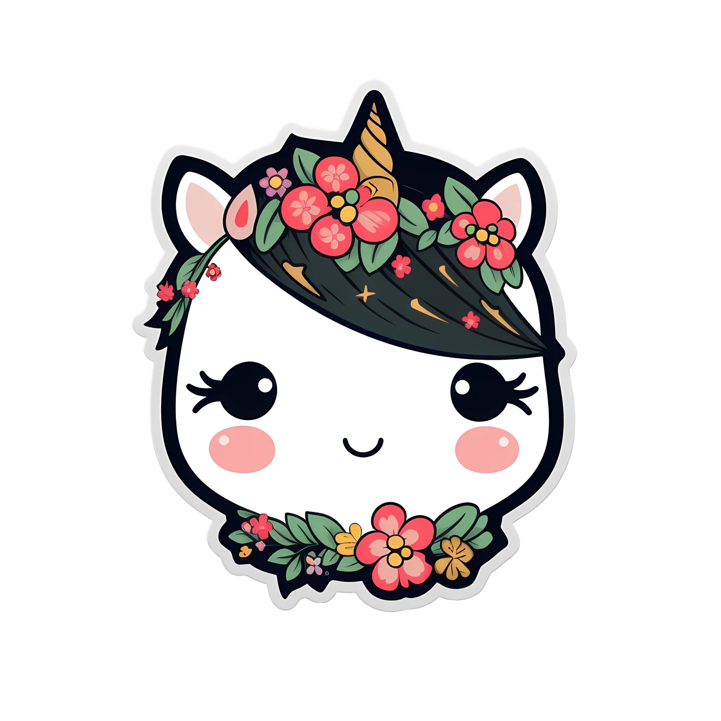 Kawaii unicorn sticker isolated on transparent background #28581