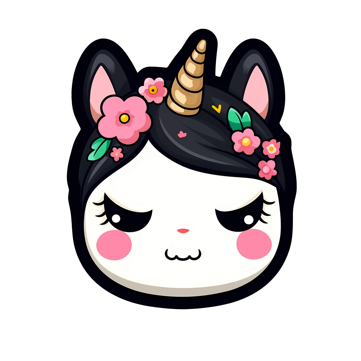 Kawaii unicorn sticker isolated on transparent background #28583