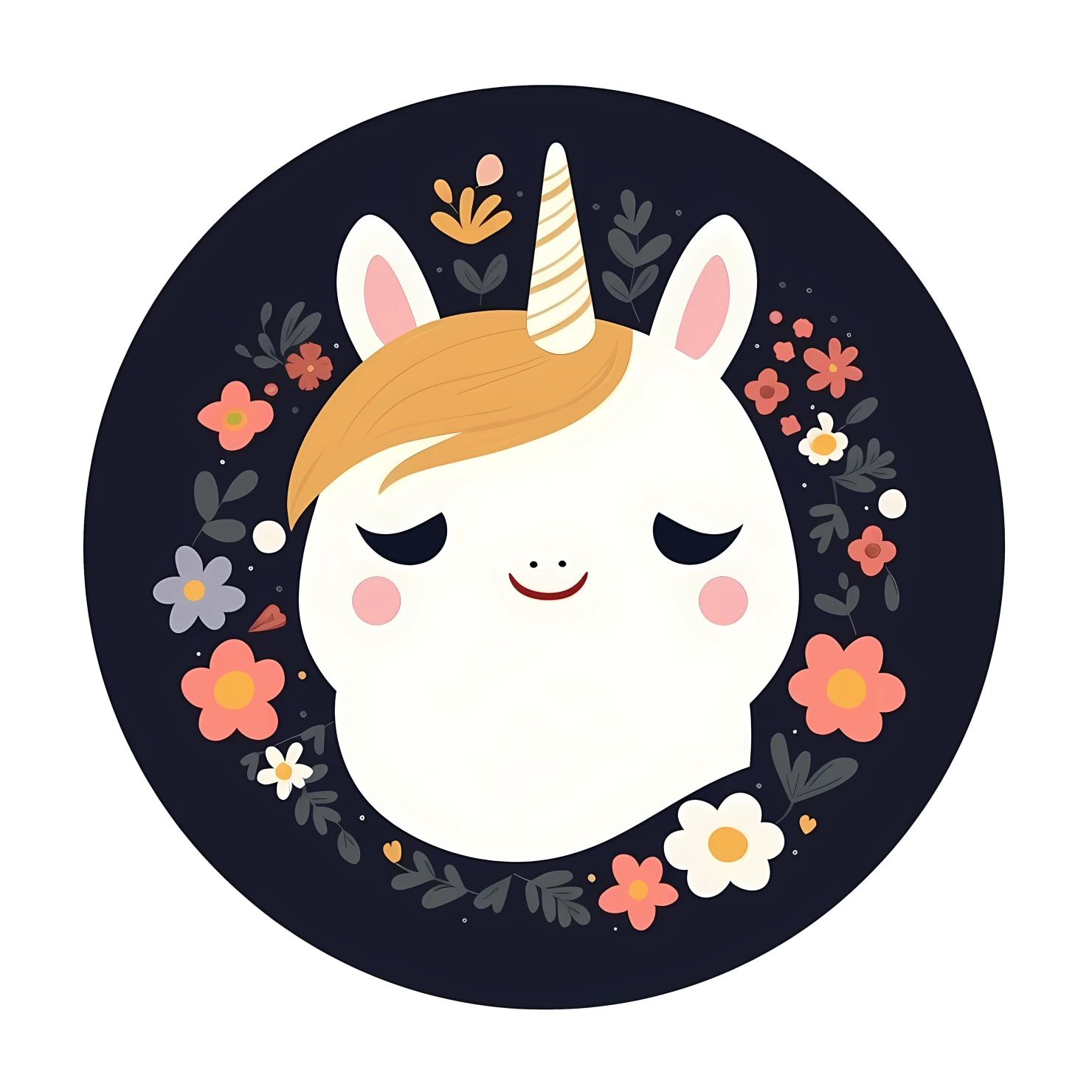 Kawaii unicorn sticker isolated on transparent background #28588