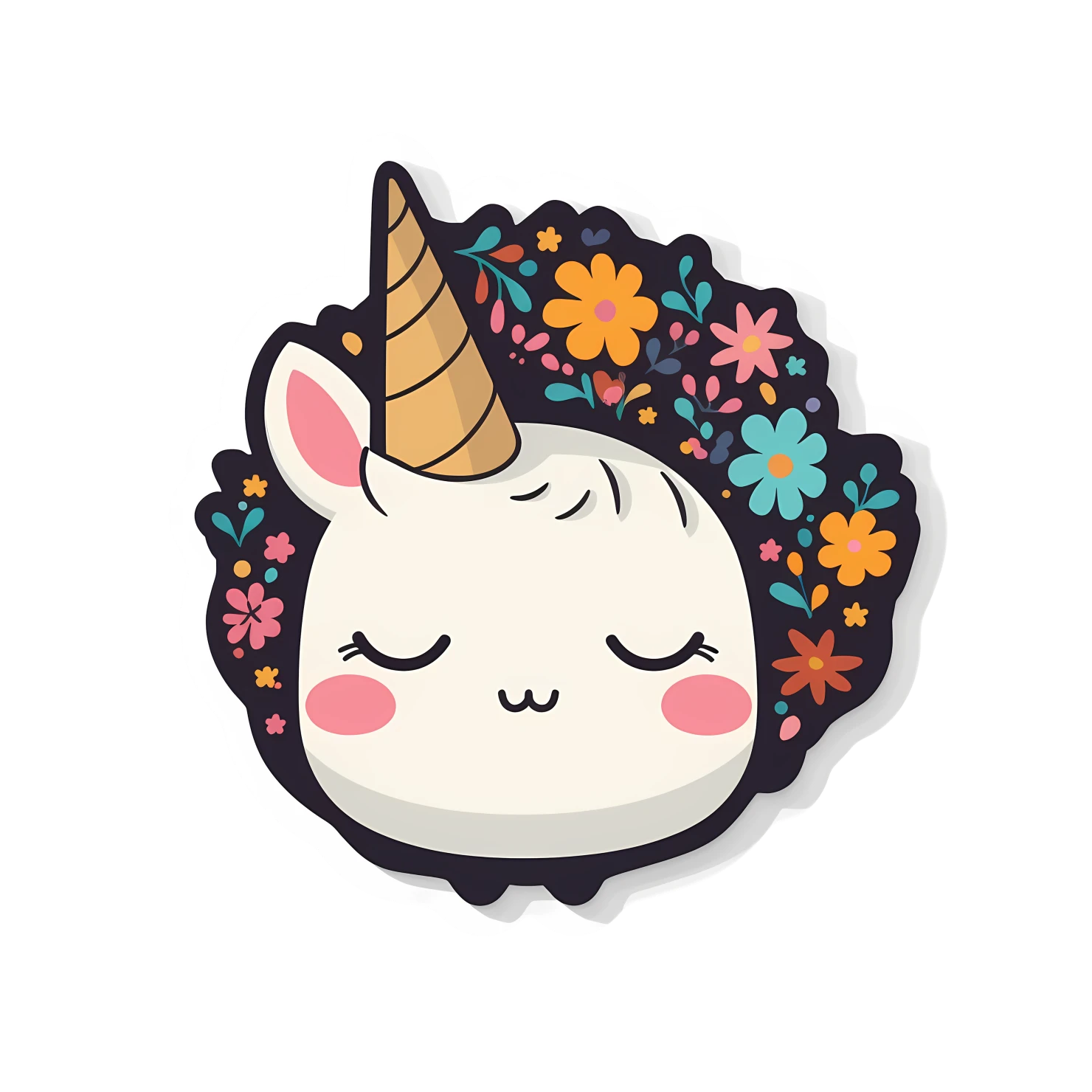 Kawaii unicorn sticker isolated on transparent background #28591