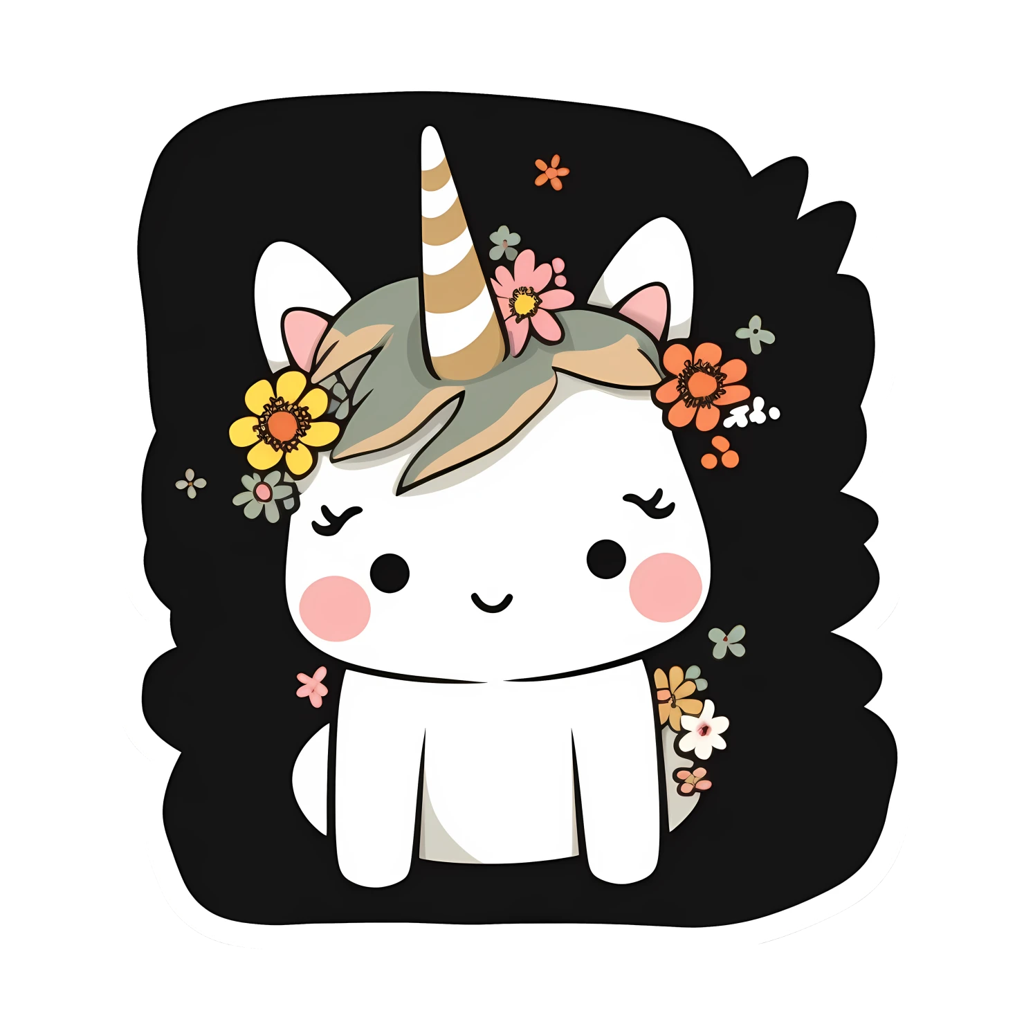 Kawaii unicorn sticker isolated on transparent background #28593