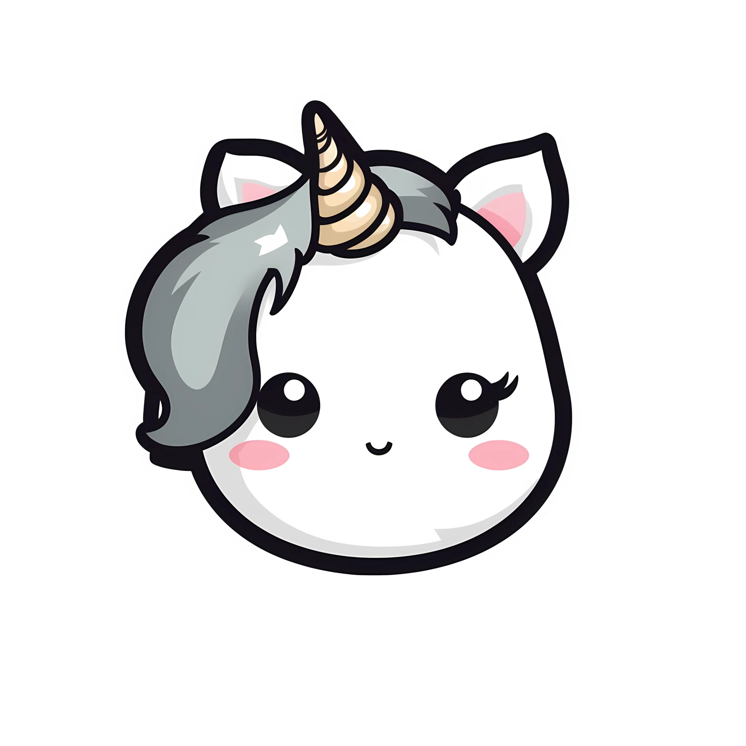 Kawaii unicorn sticker isolated on transparent background #28594