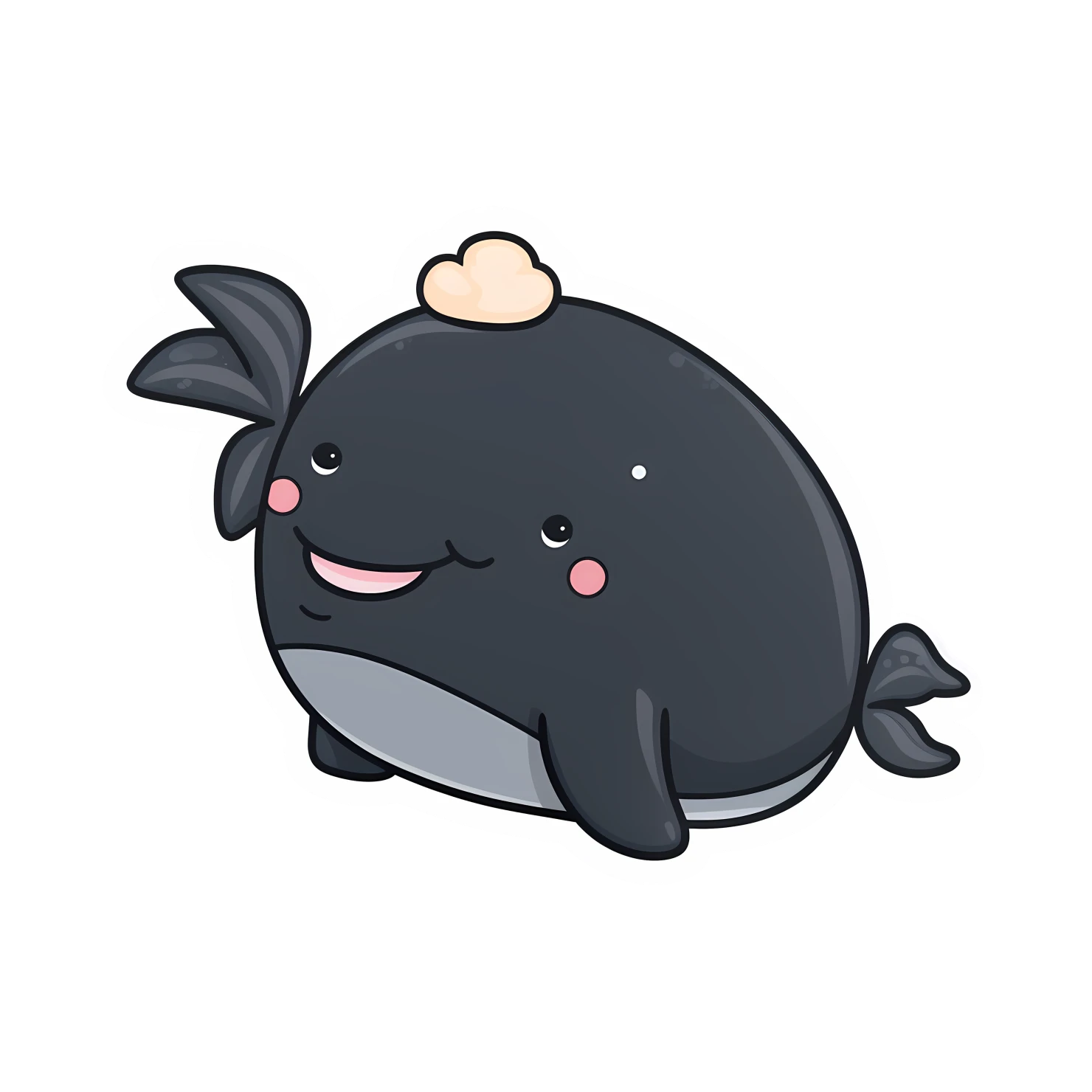 Kawaii whale sticker isolated on transparent background #28596