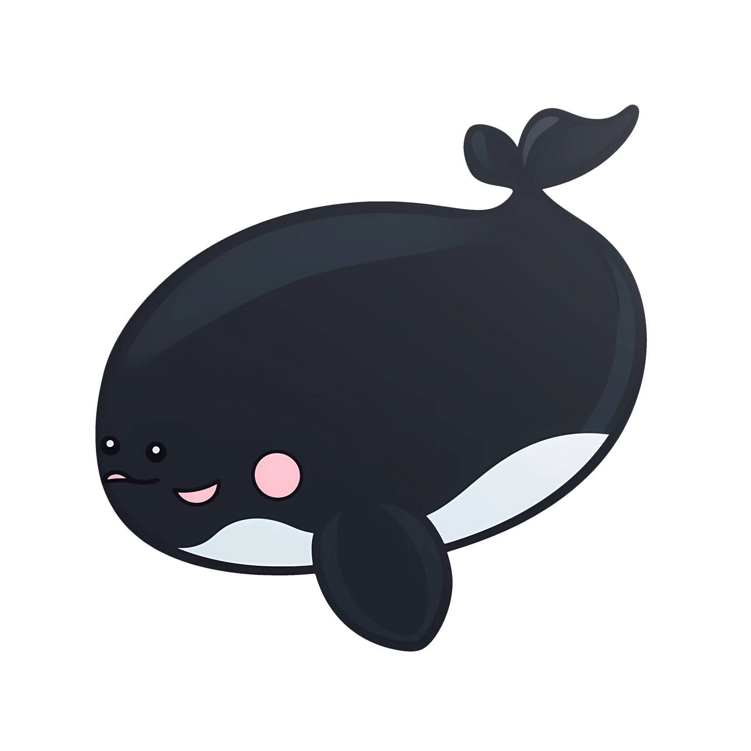 Kawaii whale sticker isolated on transparent background #28597