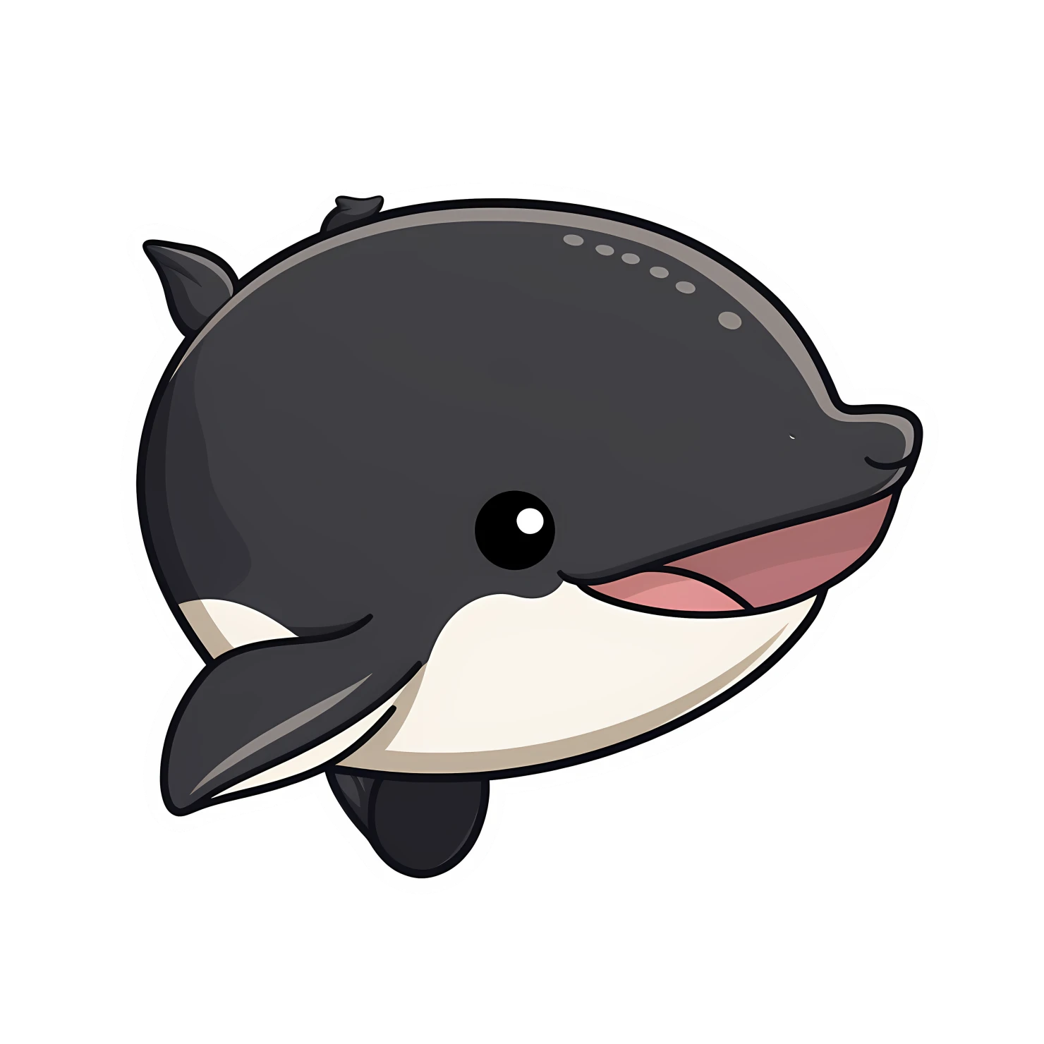 Kawaii whale sticker isolated on transparent background #28598