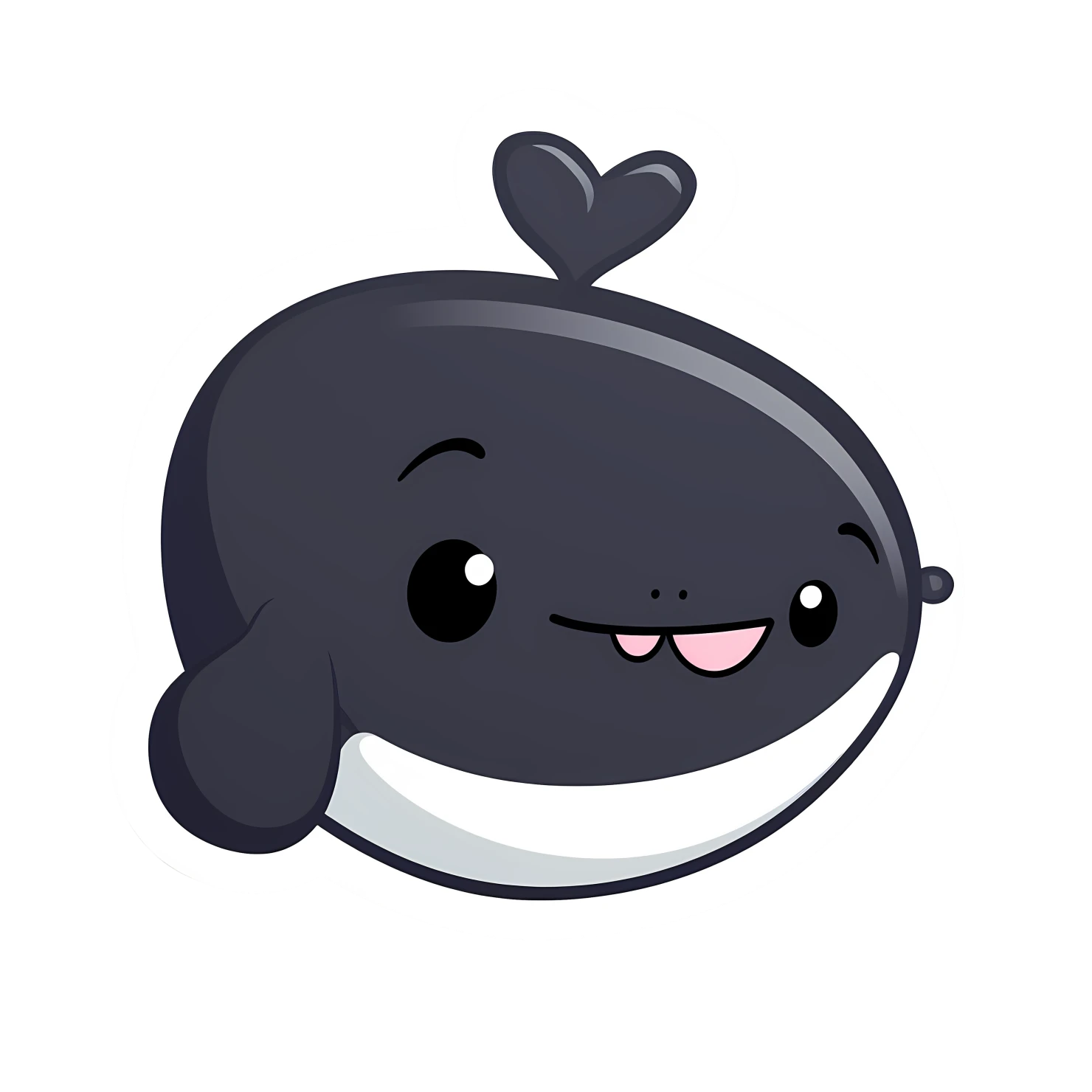 Kawaii whale sticker isolated on transparent background #28599