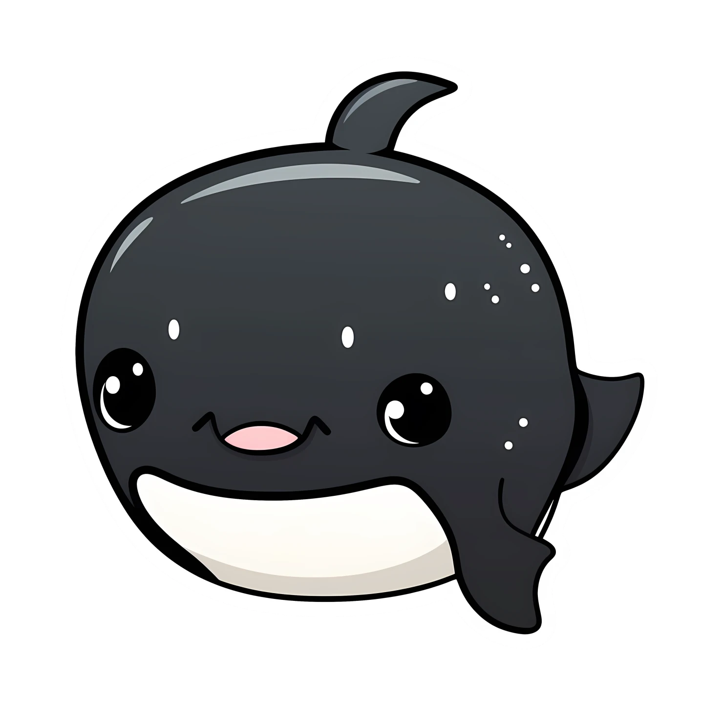 Kawaii whale sticker isolated on transparent background #28601