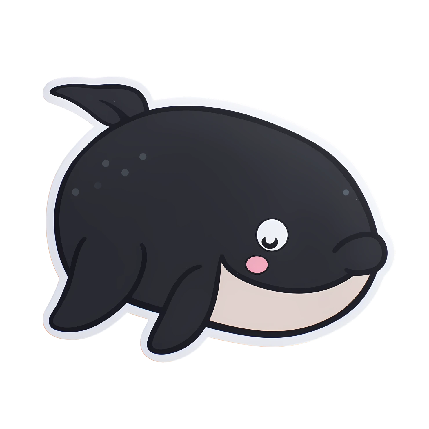 Kawaii whale sticker isolated on transparent background #28602