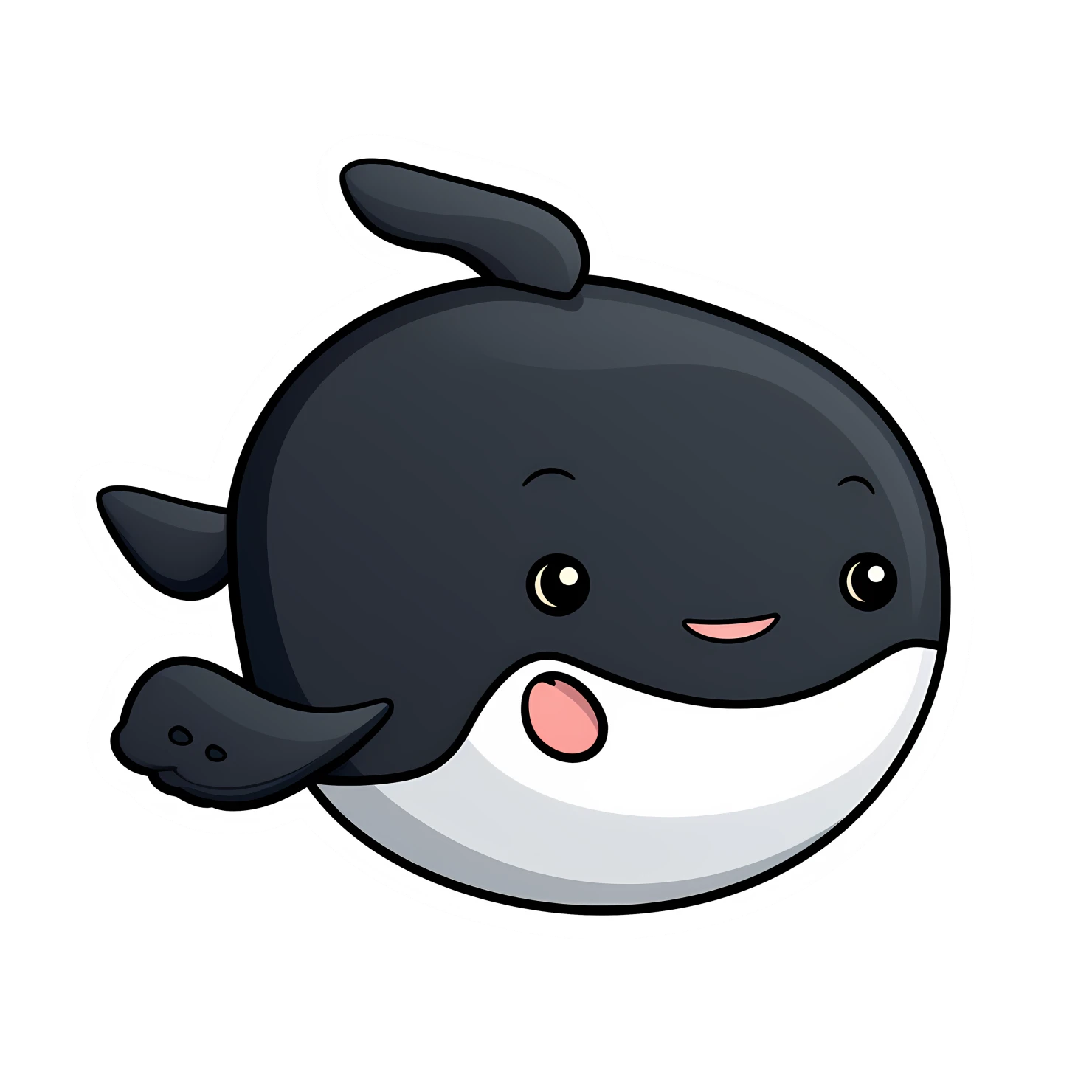 Kawaii whale sticker isolated on transparent background #28604