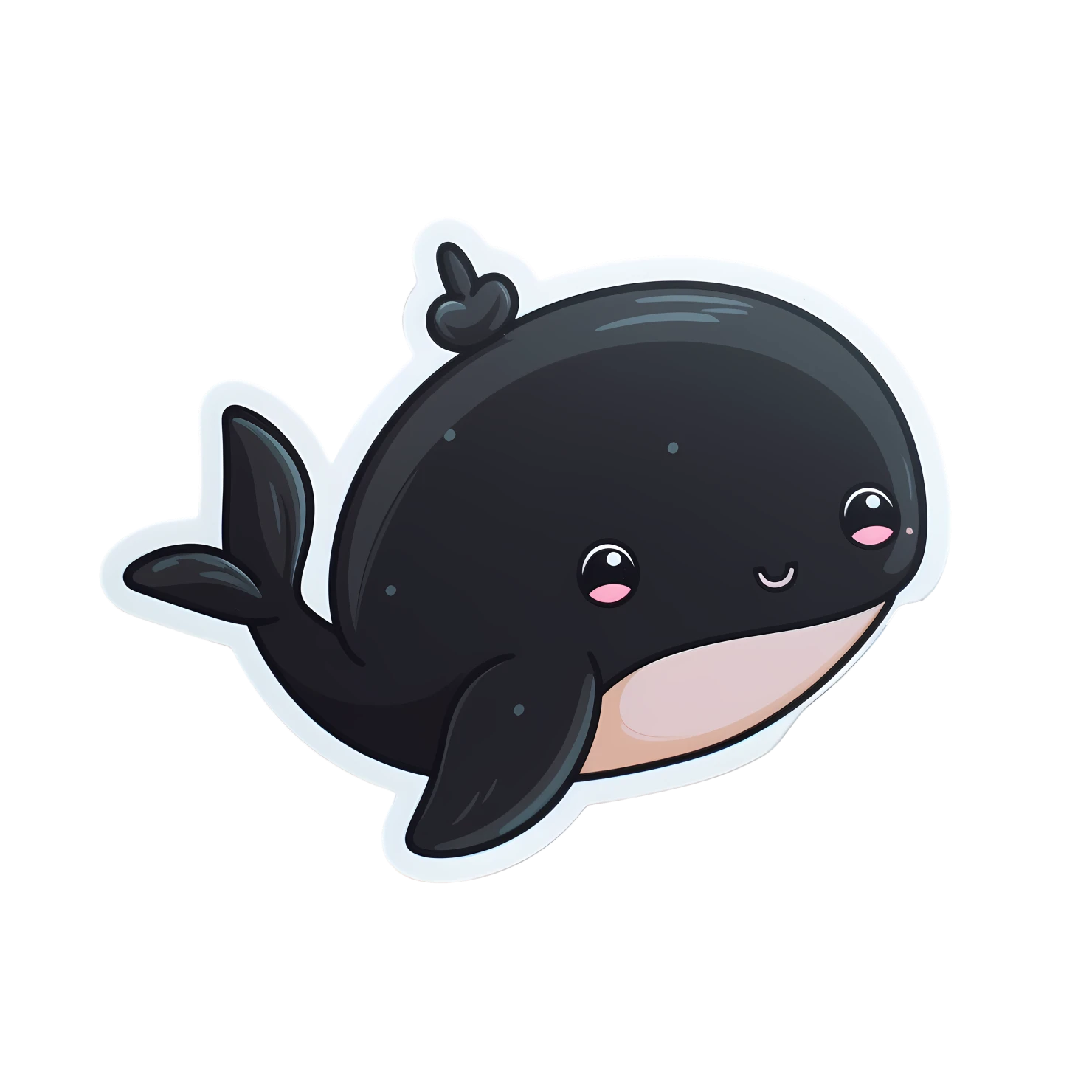 Kawaii whale sticker isolated on transparent background #28605