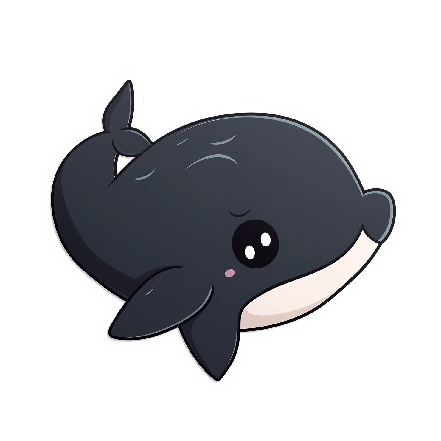 Kawaii whale sticker isolated on transparent background #28607