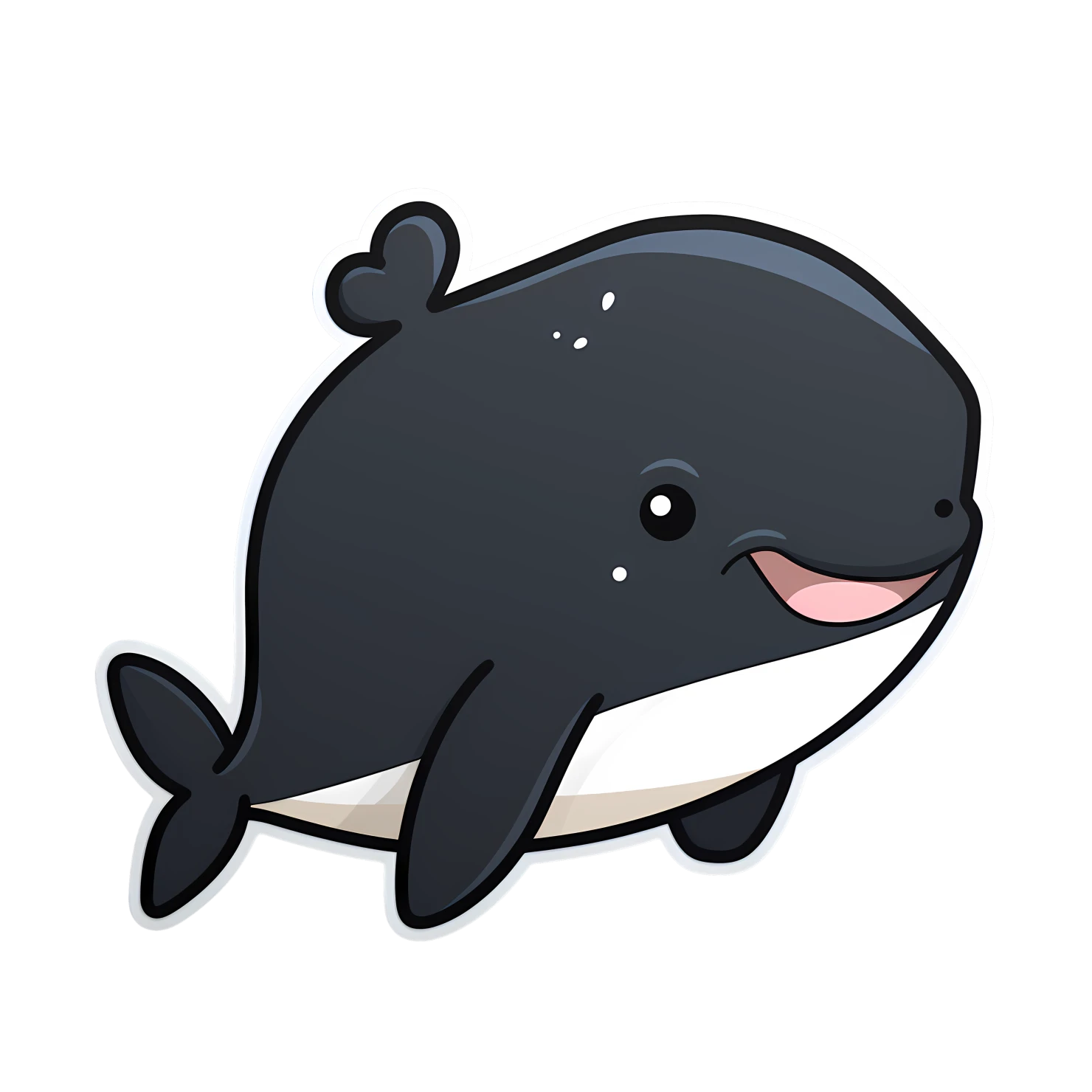 Kawaii whale sticker isolated on transparent background #28608