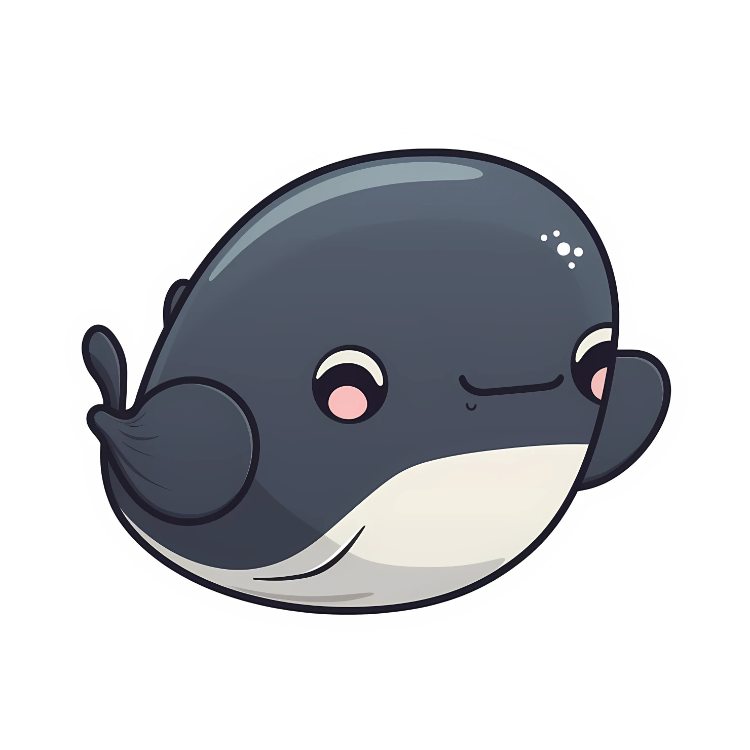 Kawaii whale sticker isolated on transparent background #28609