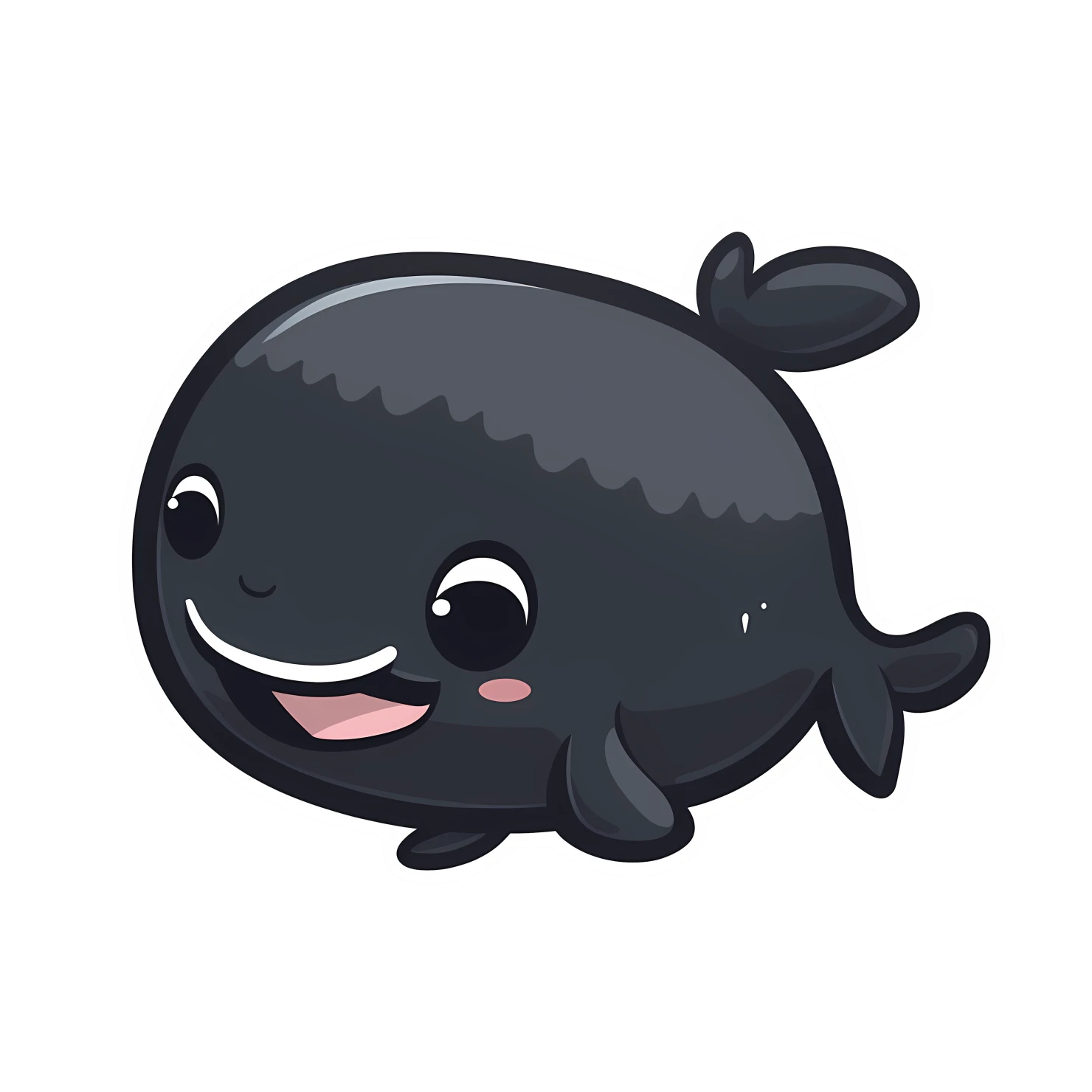 Kawaii whale sticker isolated on transparent background #28610
