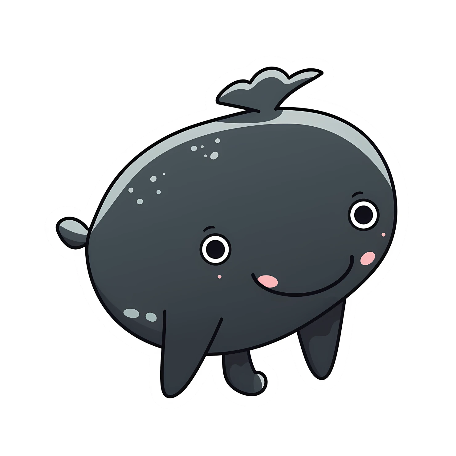 Kawaii whale sticker isolated on transparent background #28612
