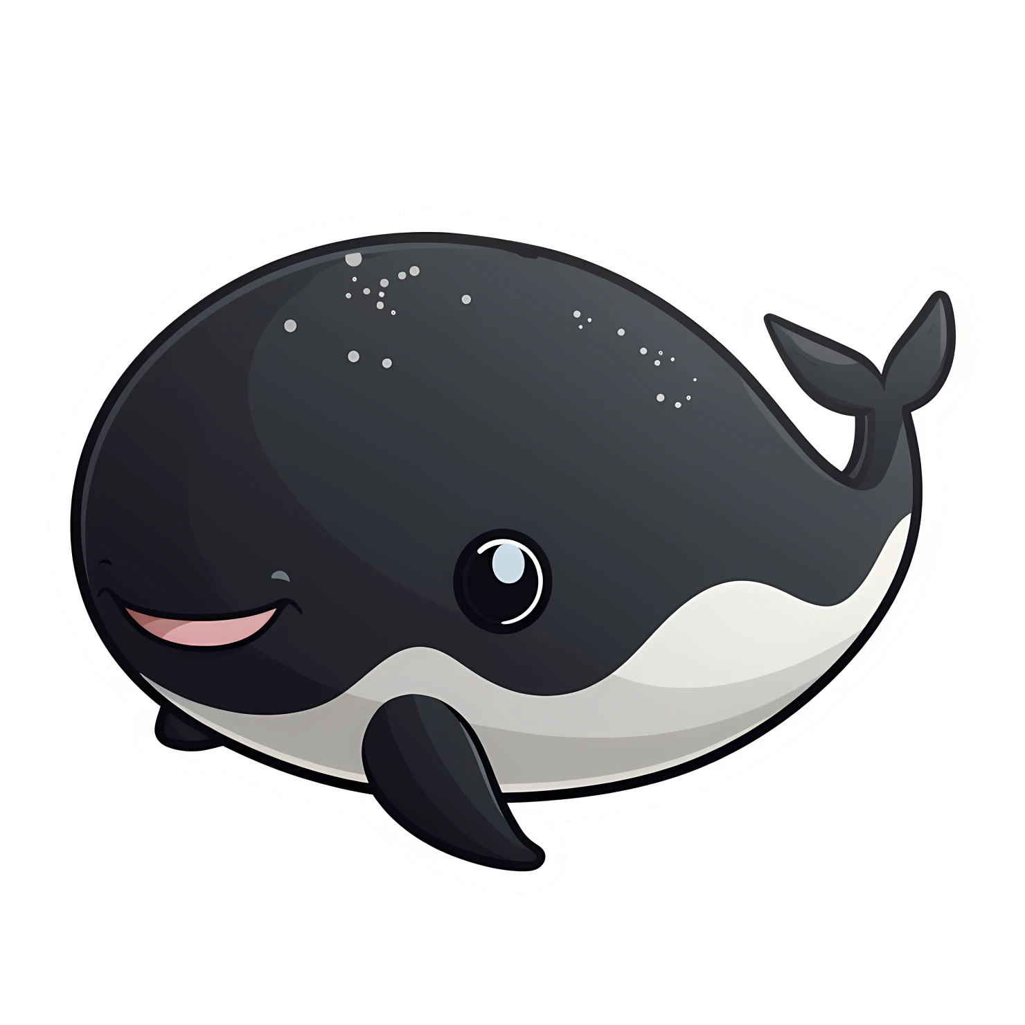 Kawaii whale sticker isolated on transparent background #28613