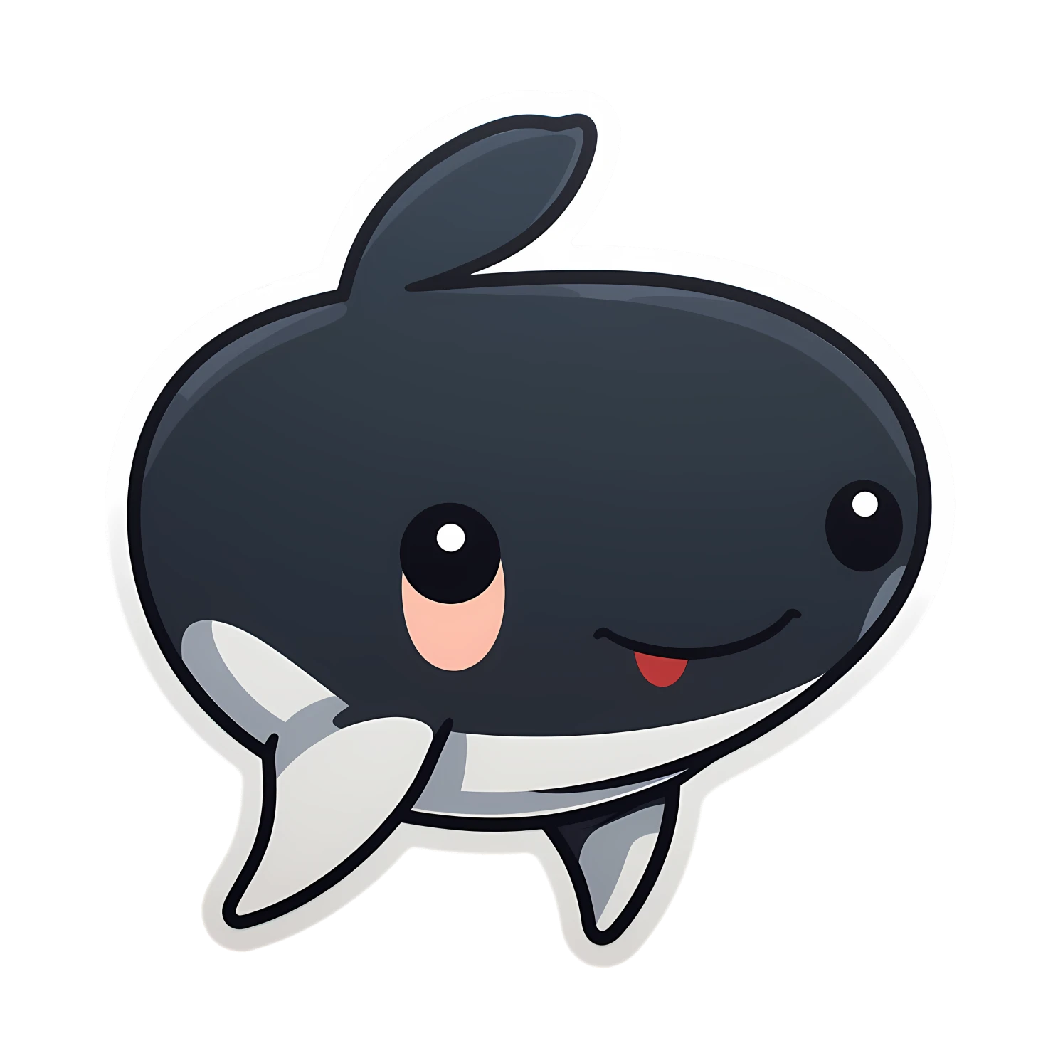 Kawaii whale sticker isolated on transparent background #28615