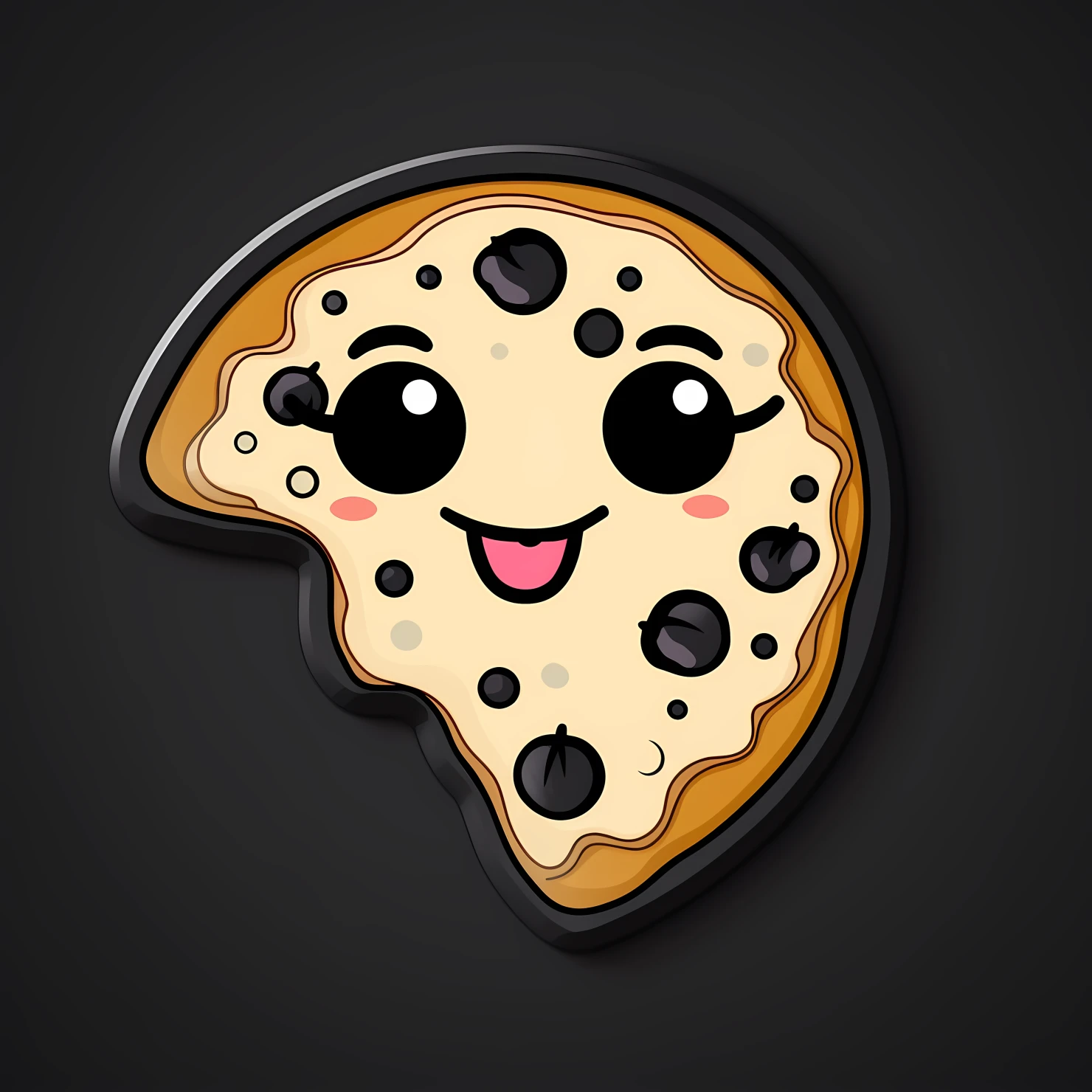 Kawaii pizza sticker isolated on transparent background #28616
