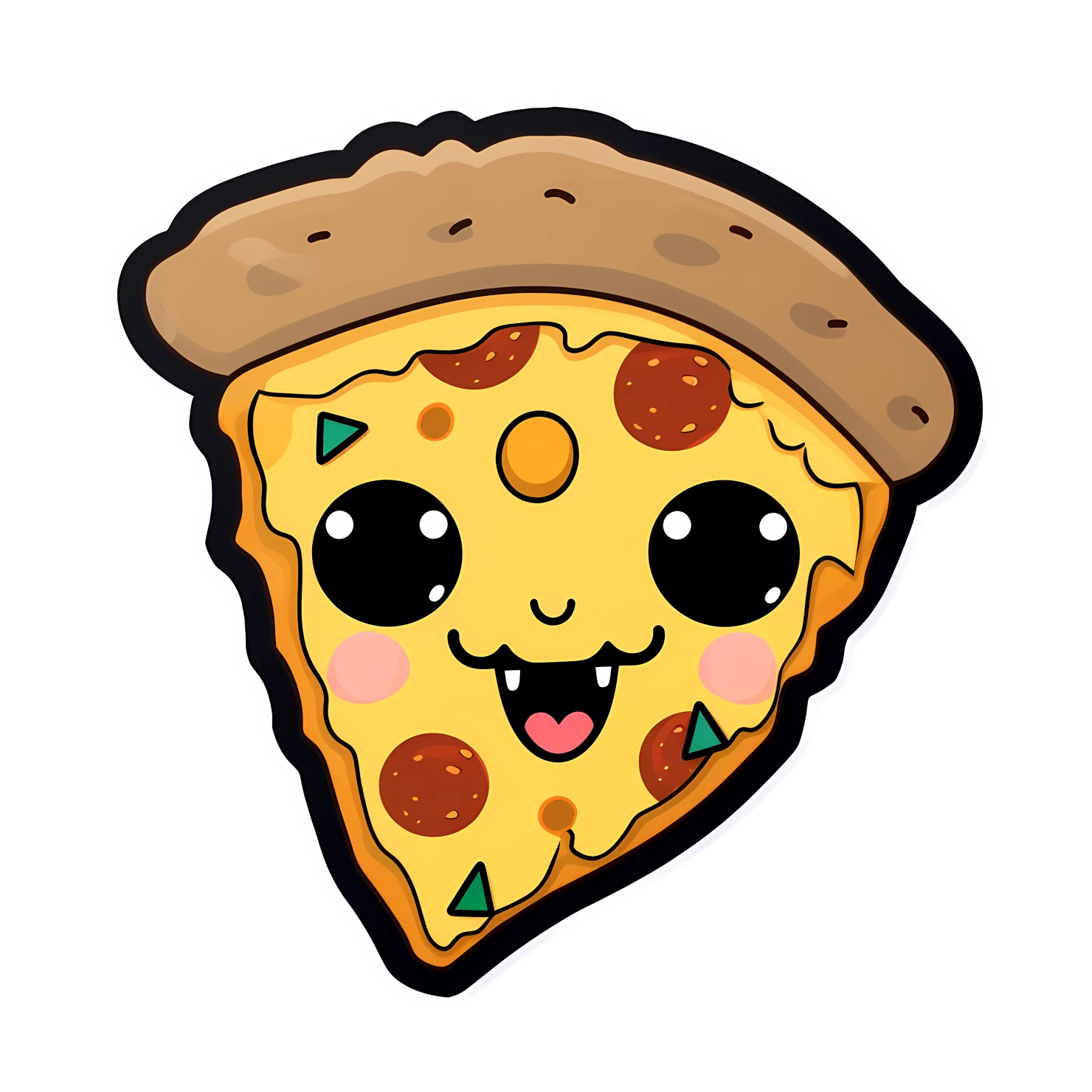 Kawaii pizza sticker isolated on transparent background #28618