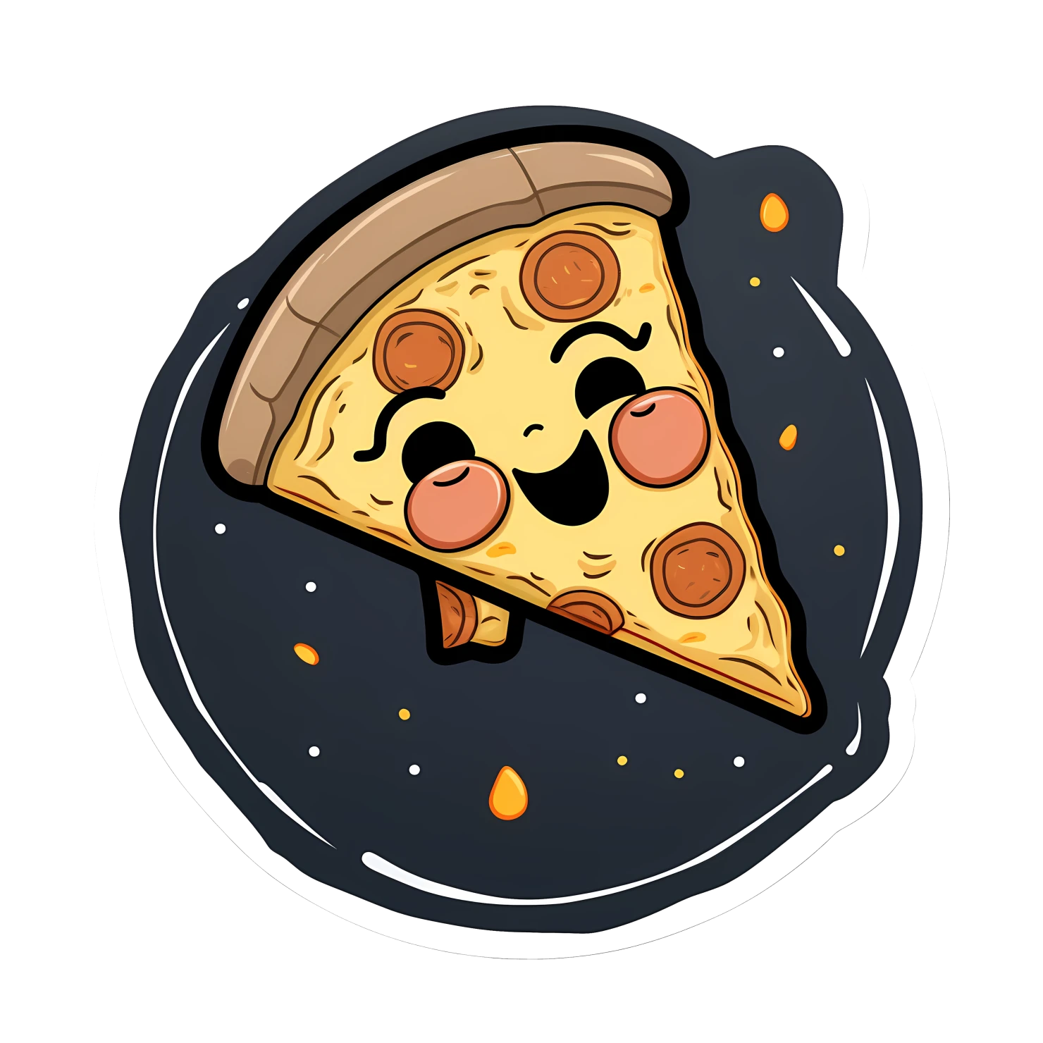 Kawaii pizza sticker isolated on transparent background #28619