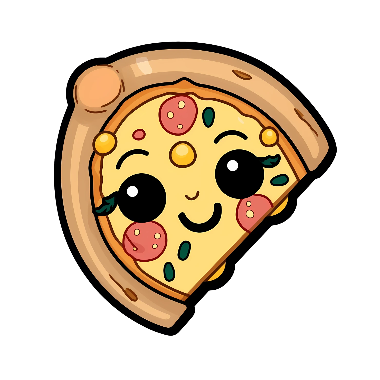 Kawaii pizza sticker isolated on transparent background #28620