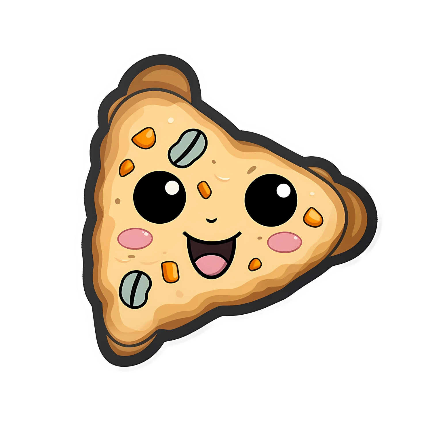 Kawaii pizza sticker isolated on transparent background #28621