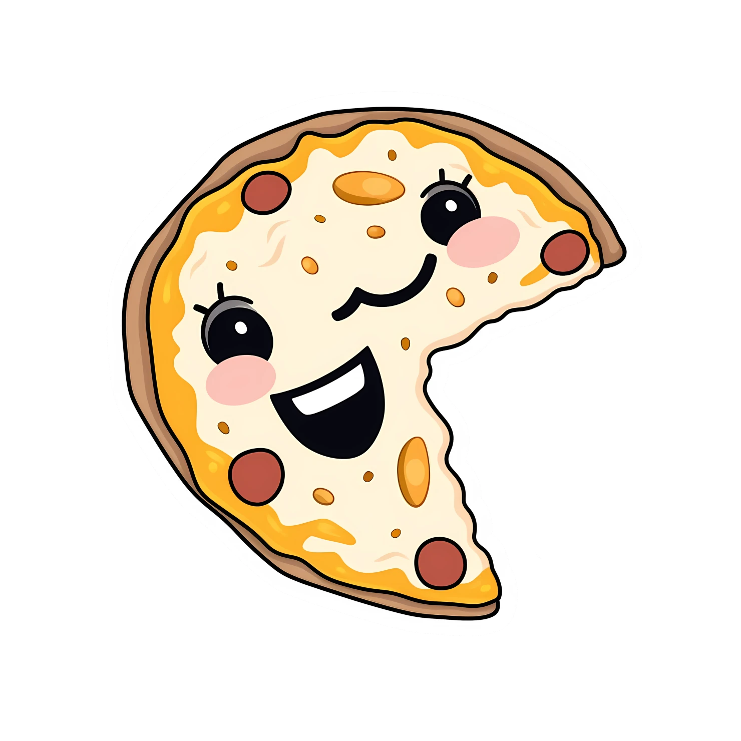 Kawaii pizza sticker isolated on transparent background #28622