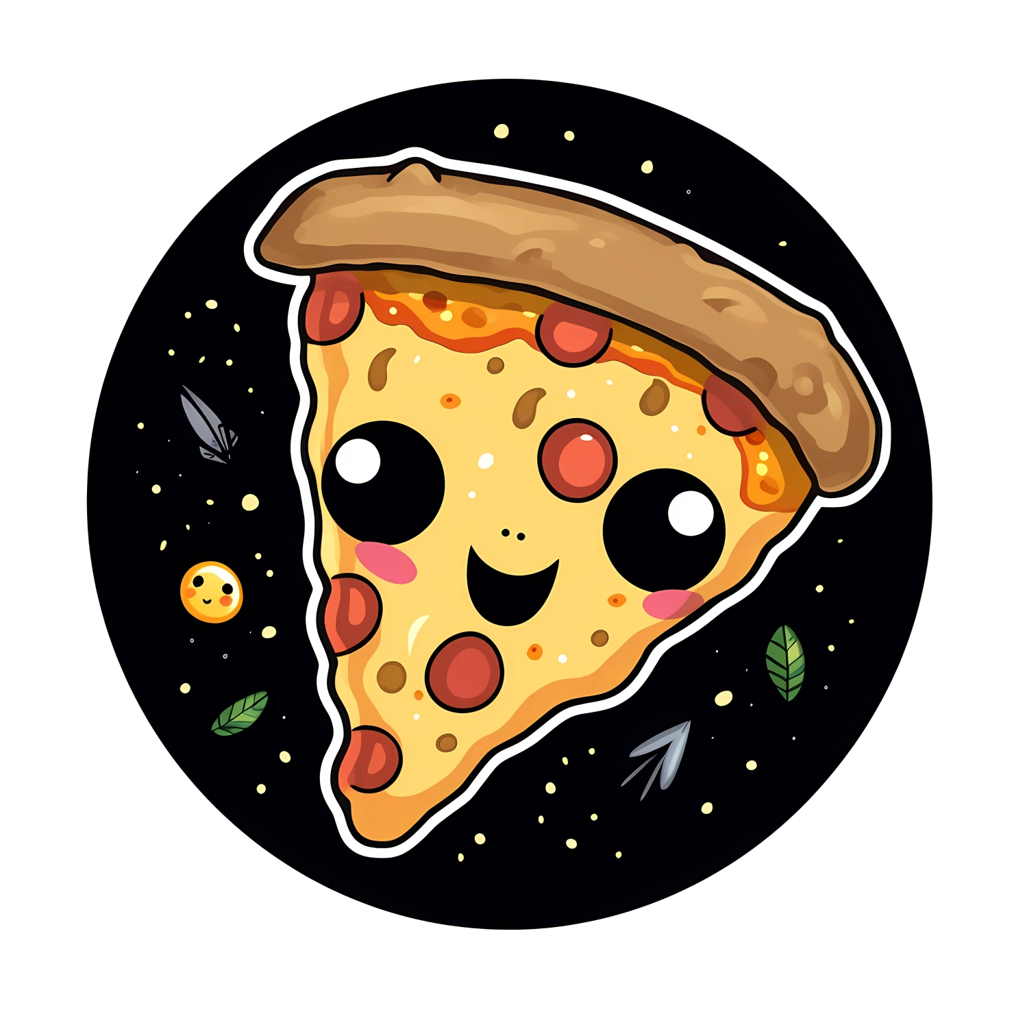 Kawaii pizza sticker isolated on transparent background #28623