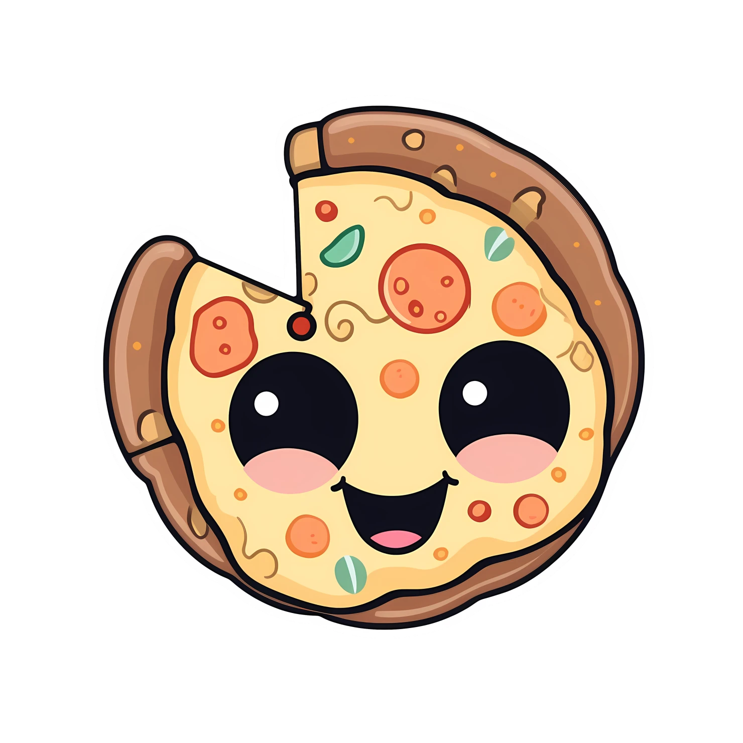 Kawaii pizza sticker isolated on transparent background #28624