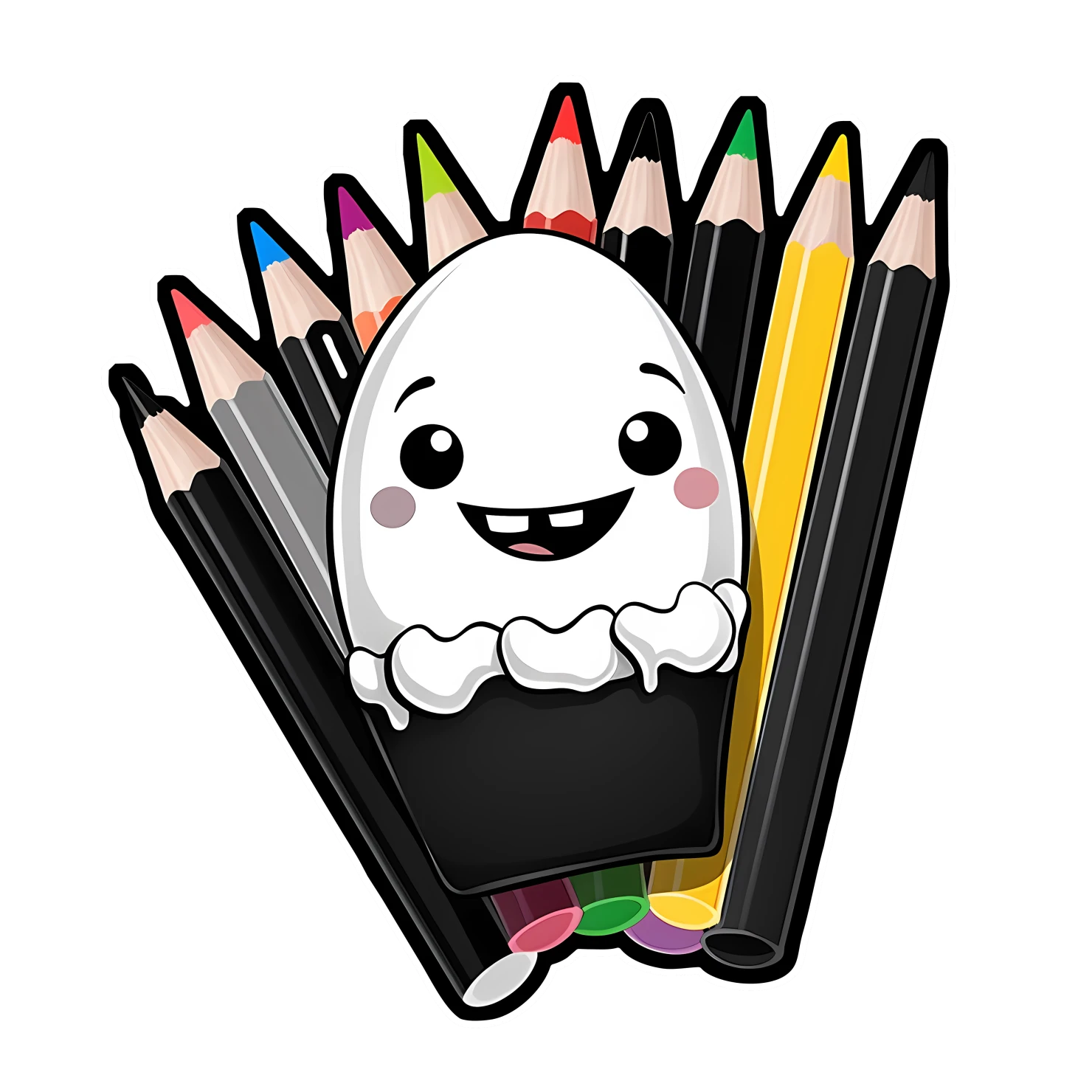 Kawaii crayon sticker isolated on transparent background #28628