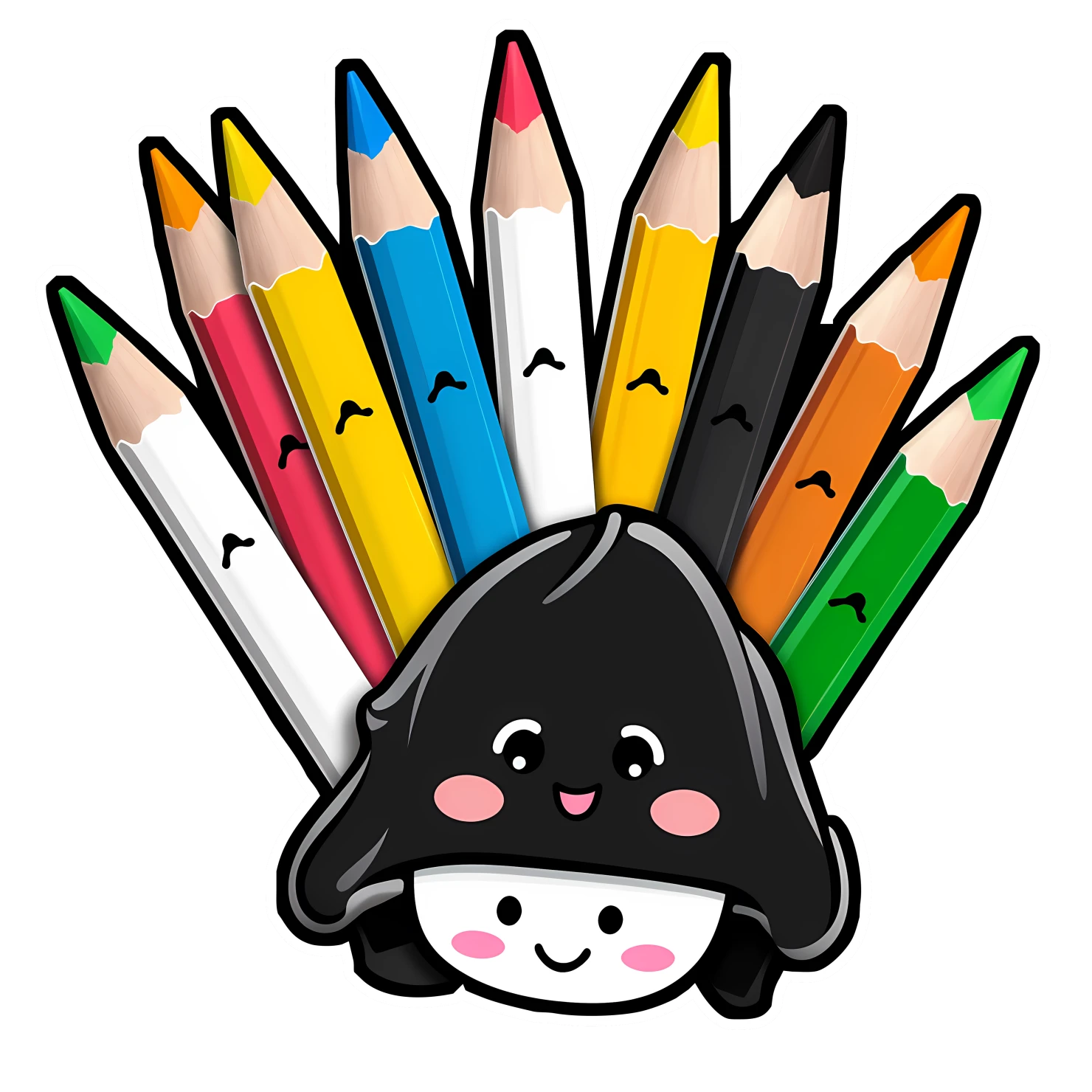 Kawaii crayon sticker isolated on transparent background #28630