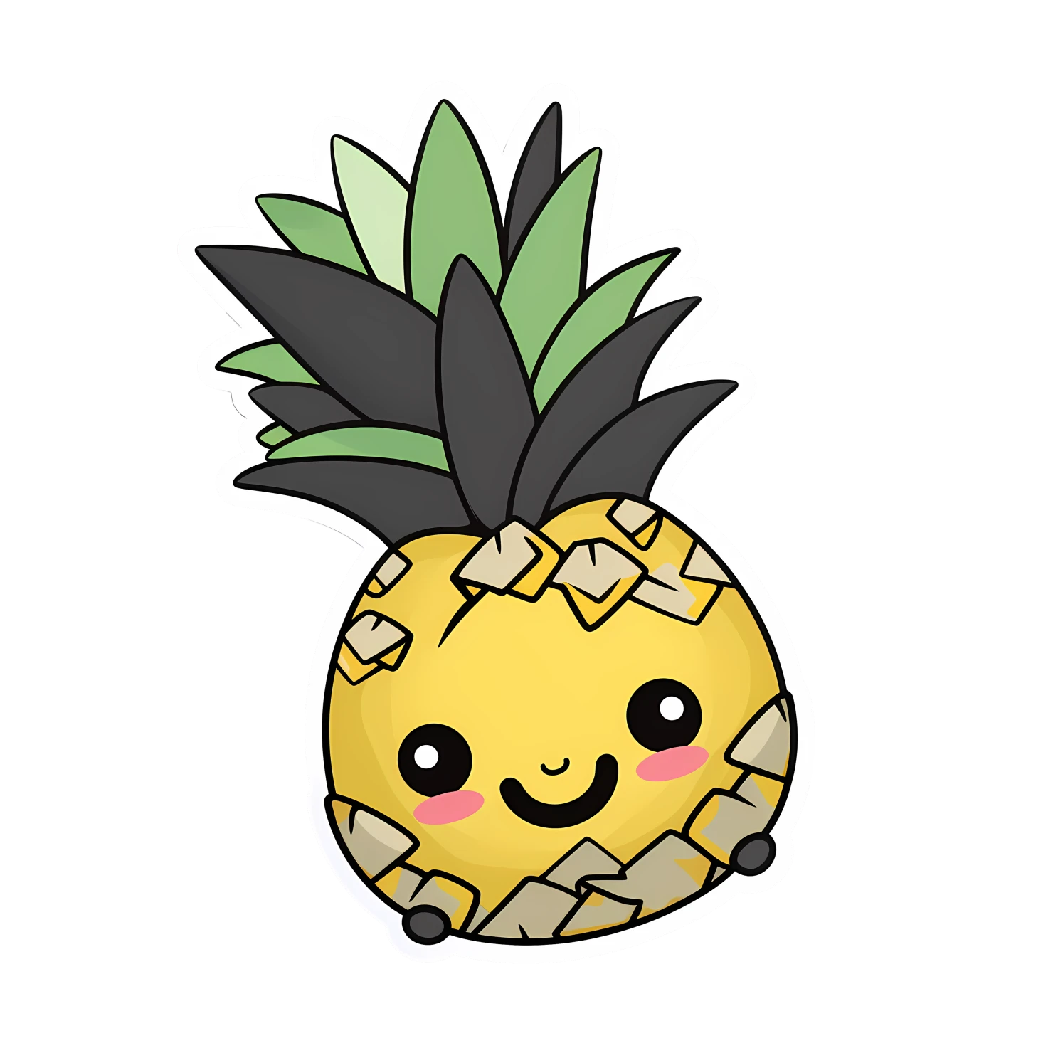 Kawaii Pineapple sticker isolated on transparent background #28631