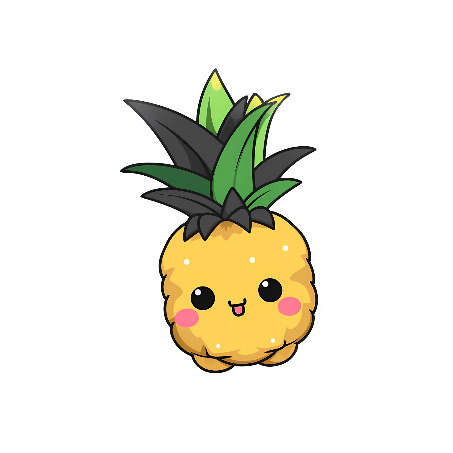 Kawaii Pineapple sticker isolated on transparent background #28632