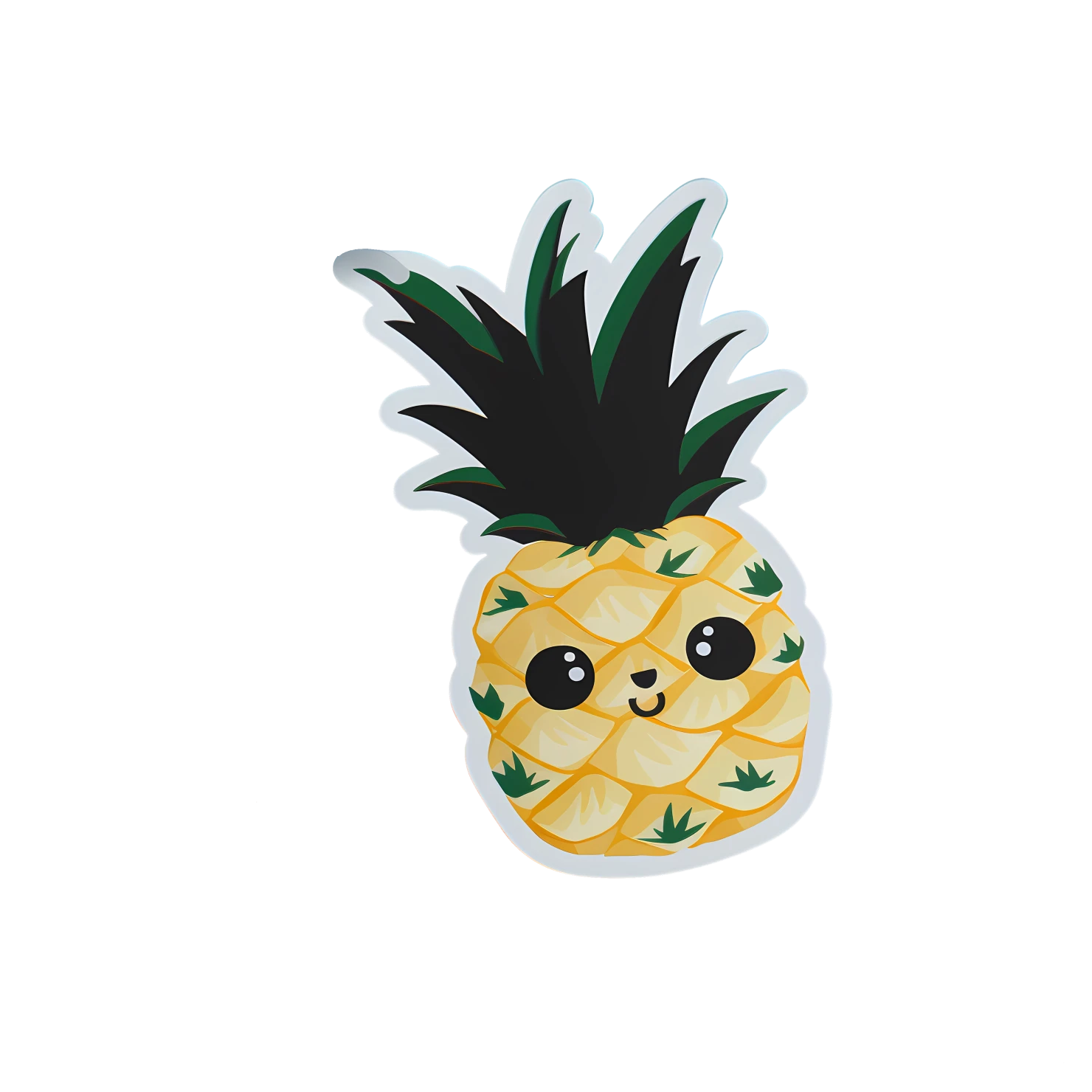 Kawaii Pineapple sticker isolated on transparent background #28633