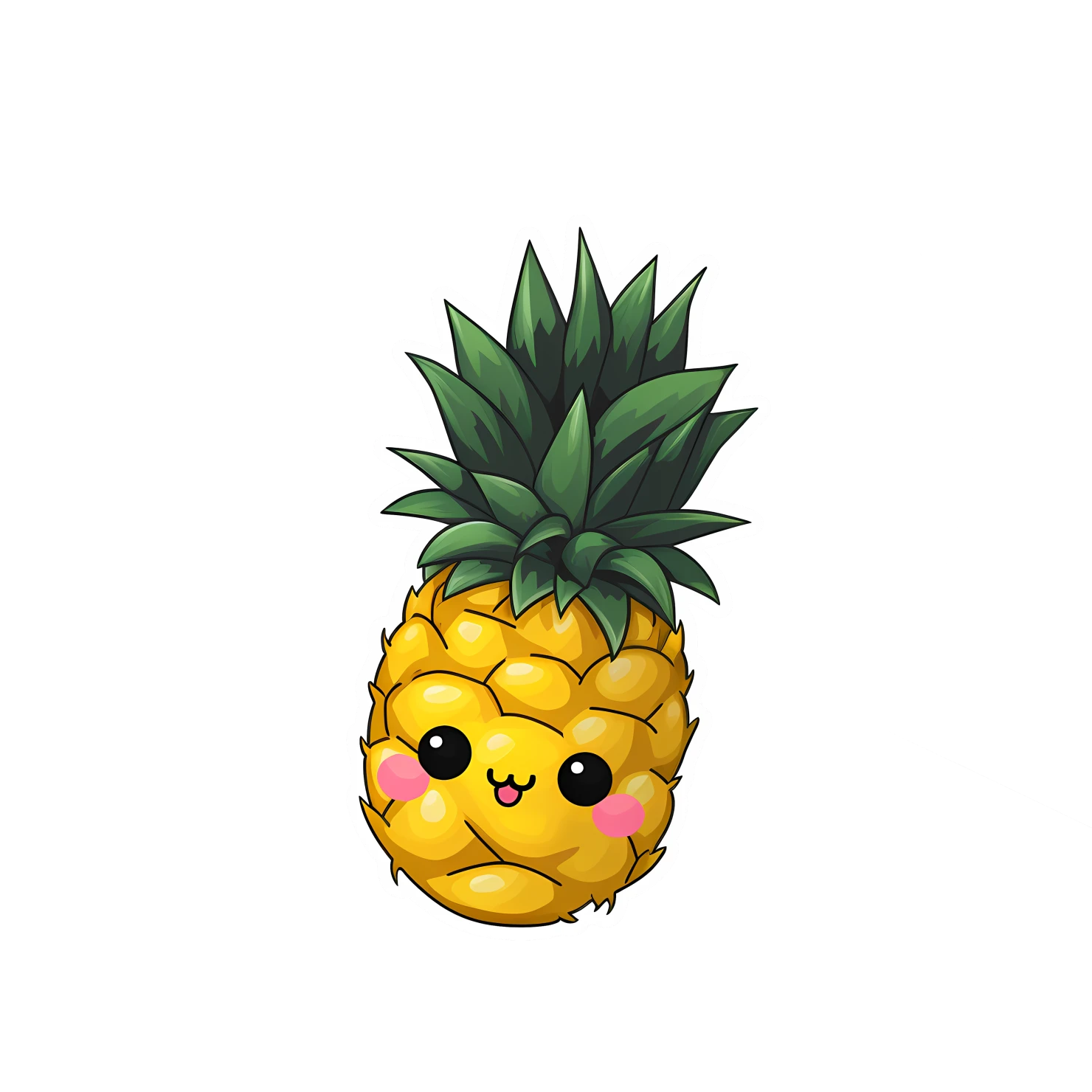 Kawaii Pineapple sticker isolated on transparent background #28634