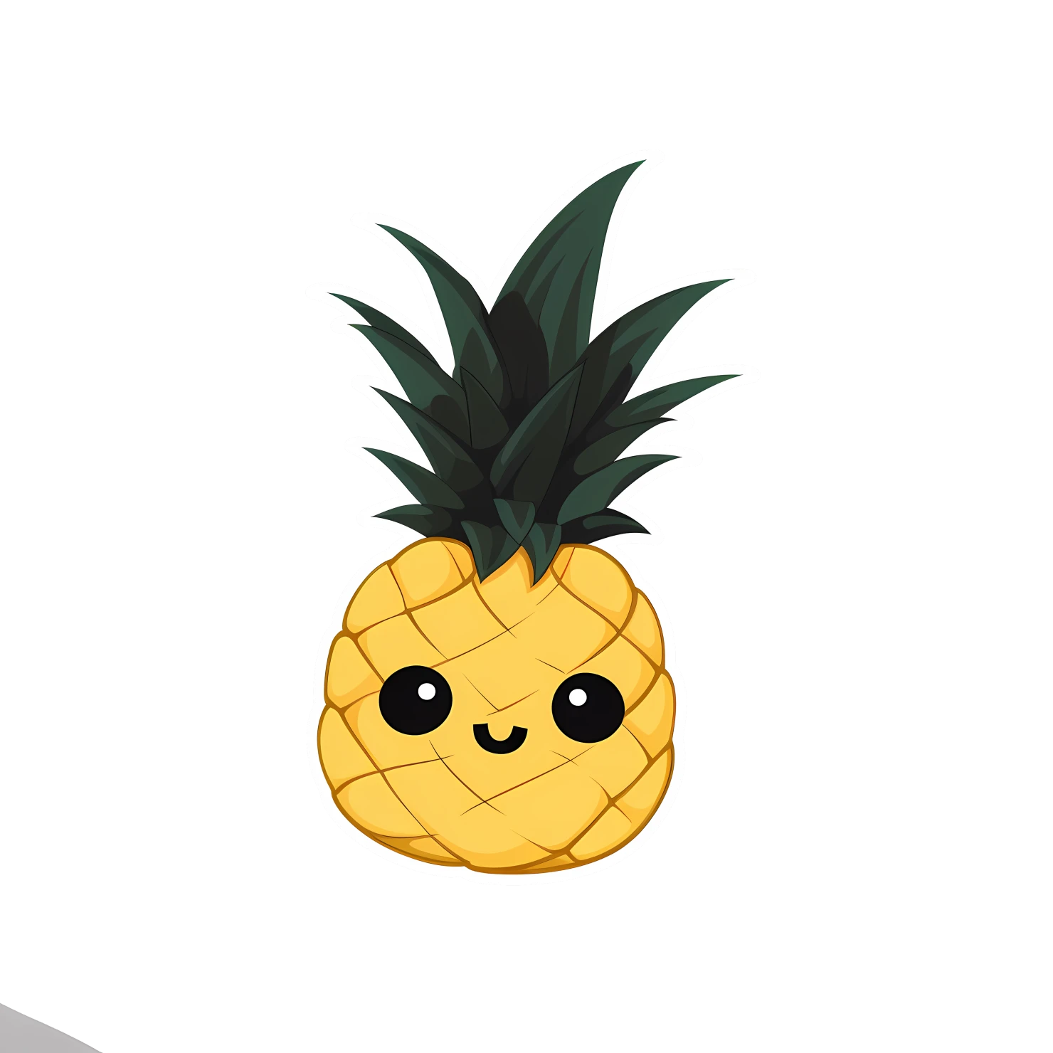 Kawaii Pineapple sticker isolated on transparent background #28635