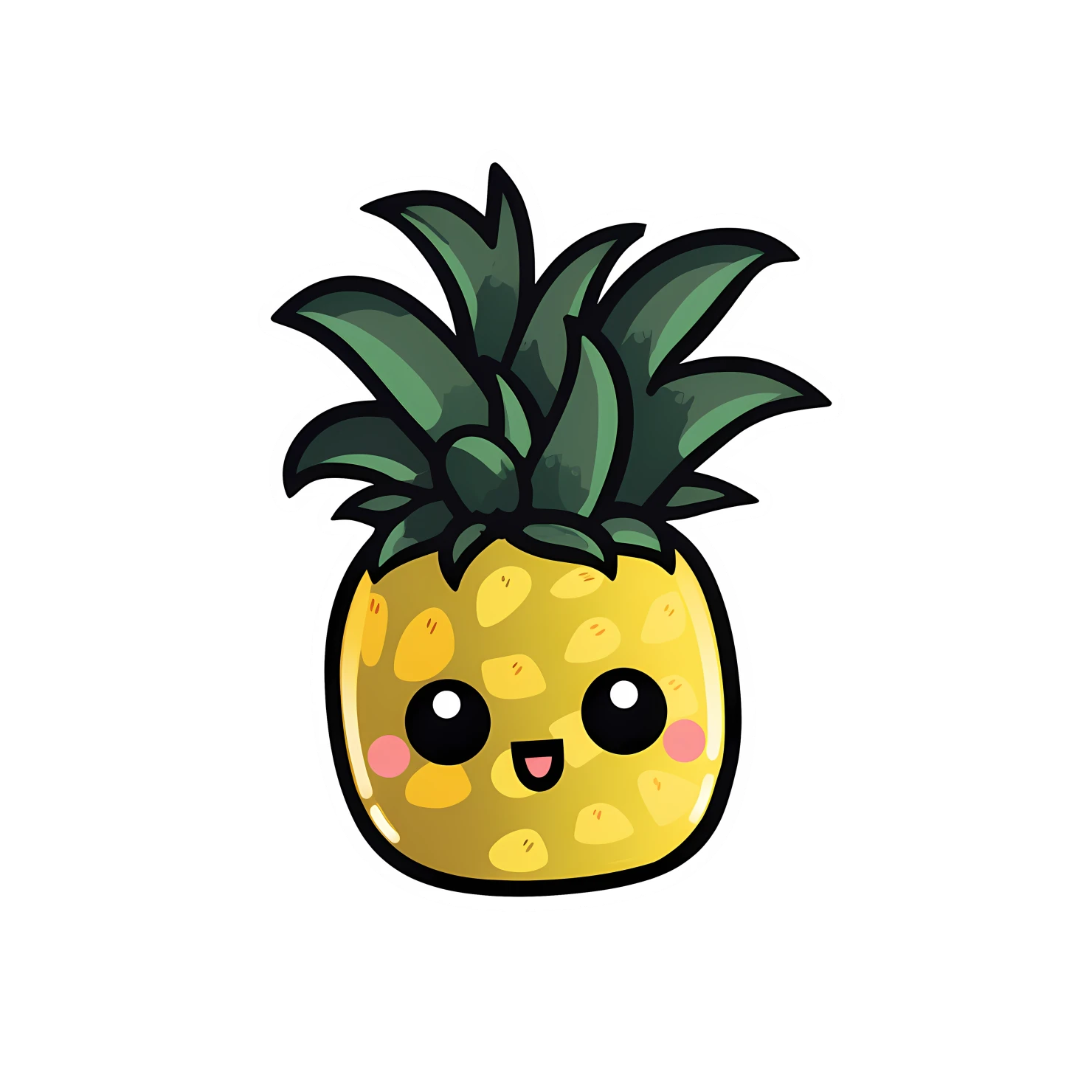 Kawaii Pineapple sticker isolated on transparent background #28636