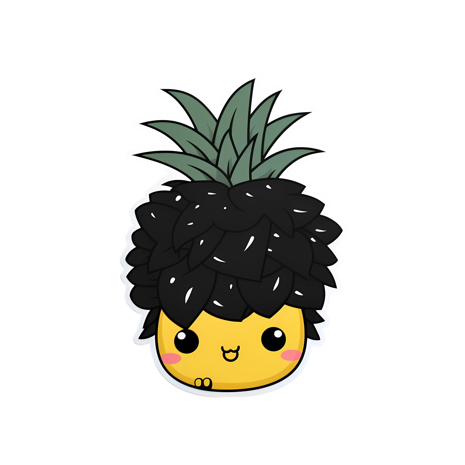 Kawaii Pineapple sticker isolated on transparent background #28637