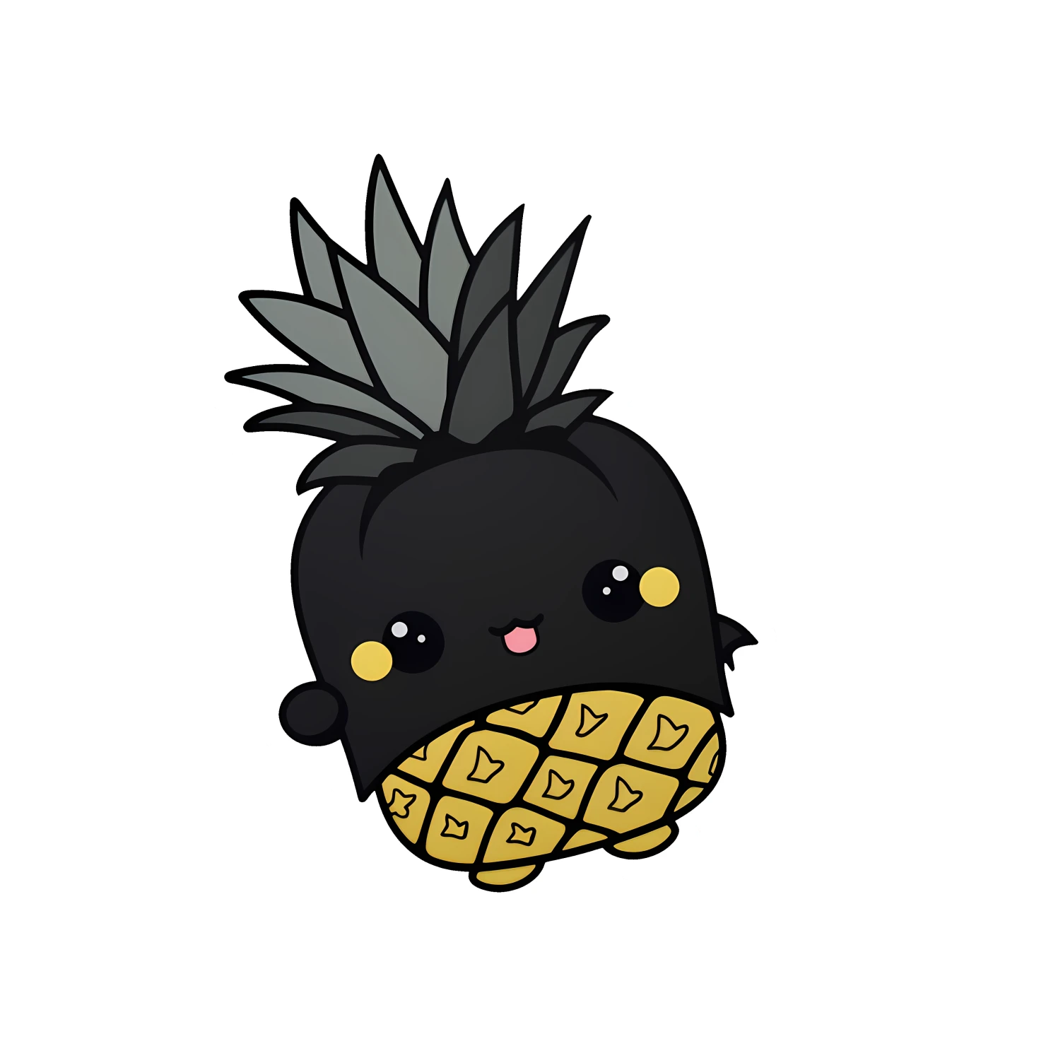 Kawaii Pineapple sticker isolated on transparent background #28638