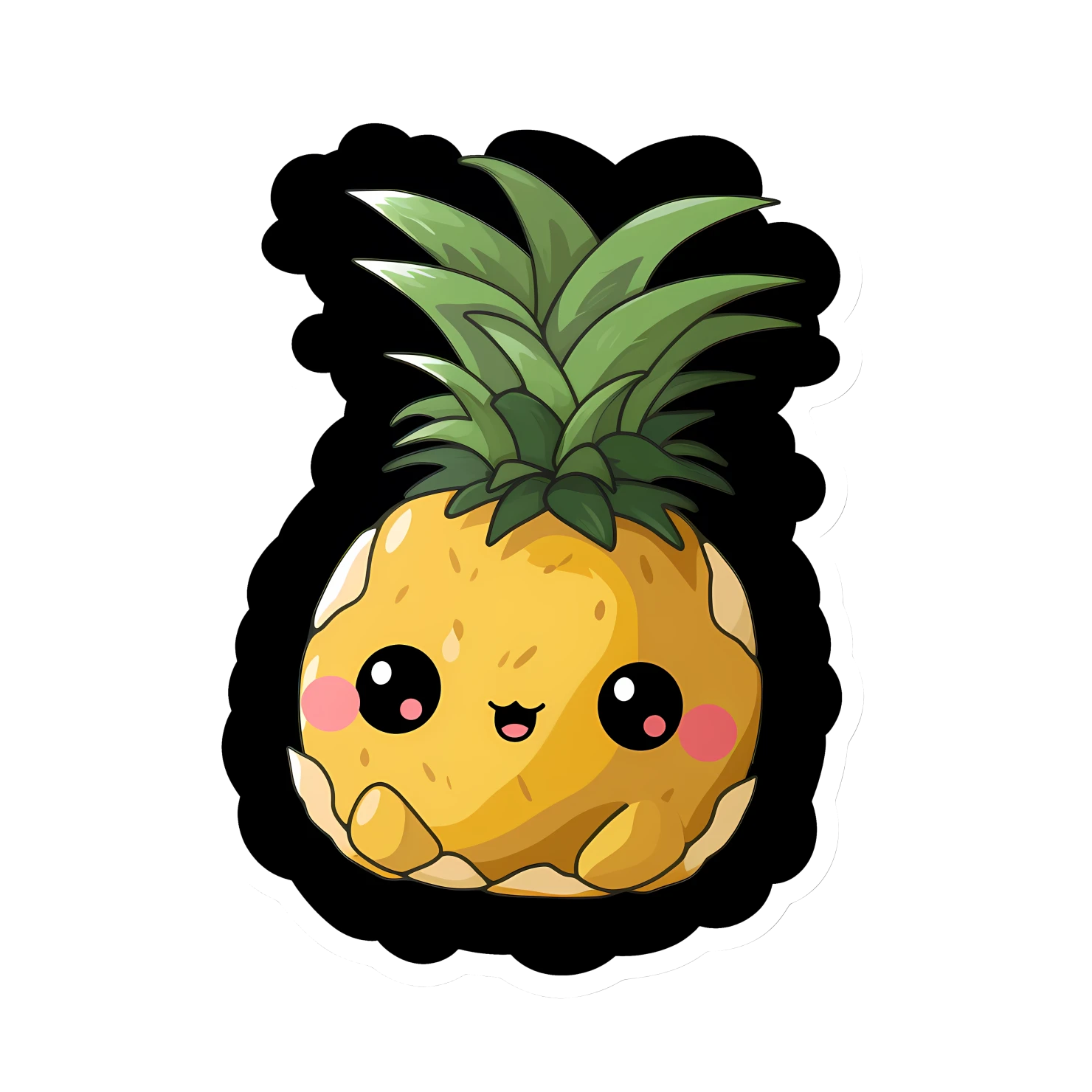 Kawaii Pineapple sticker isolated on transparent background #28639